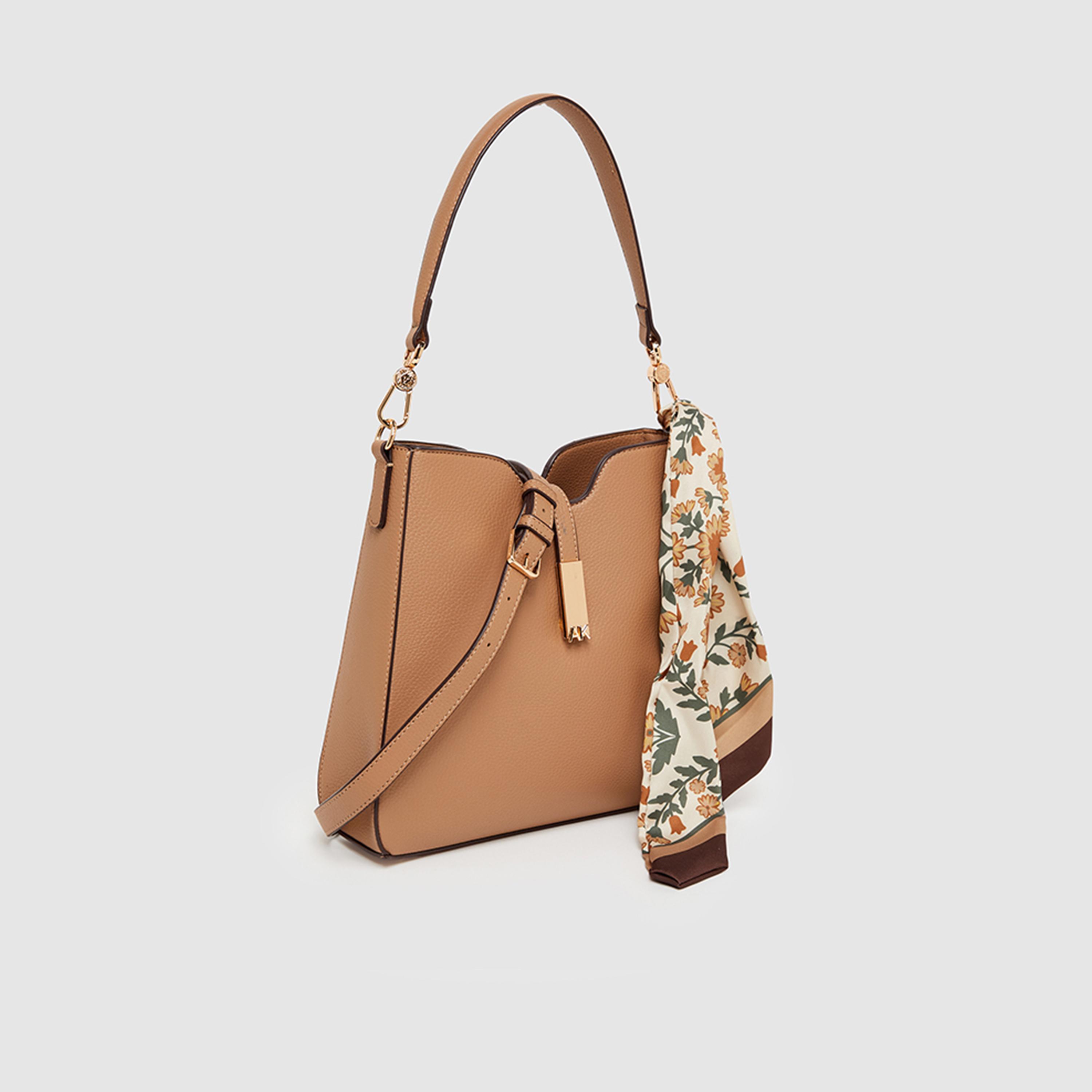 Anne Klein Textured Top Handle Shoulder Bag with Magnetic Closure and Detachable Strap | 27.43 X 7.62 X 24.13 CM-women-bagsandwallets-handbags-image-12