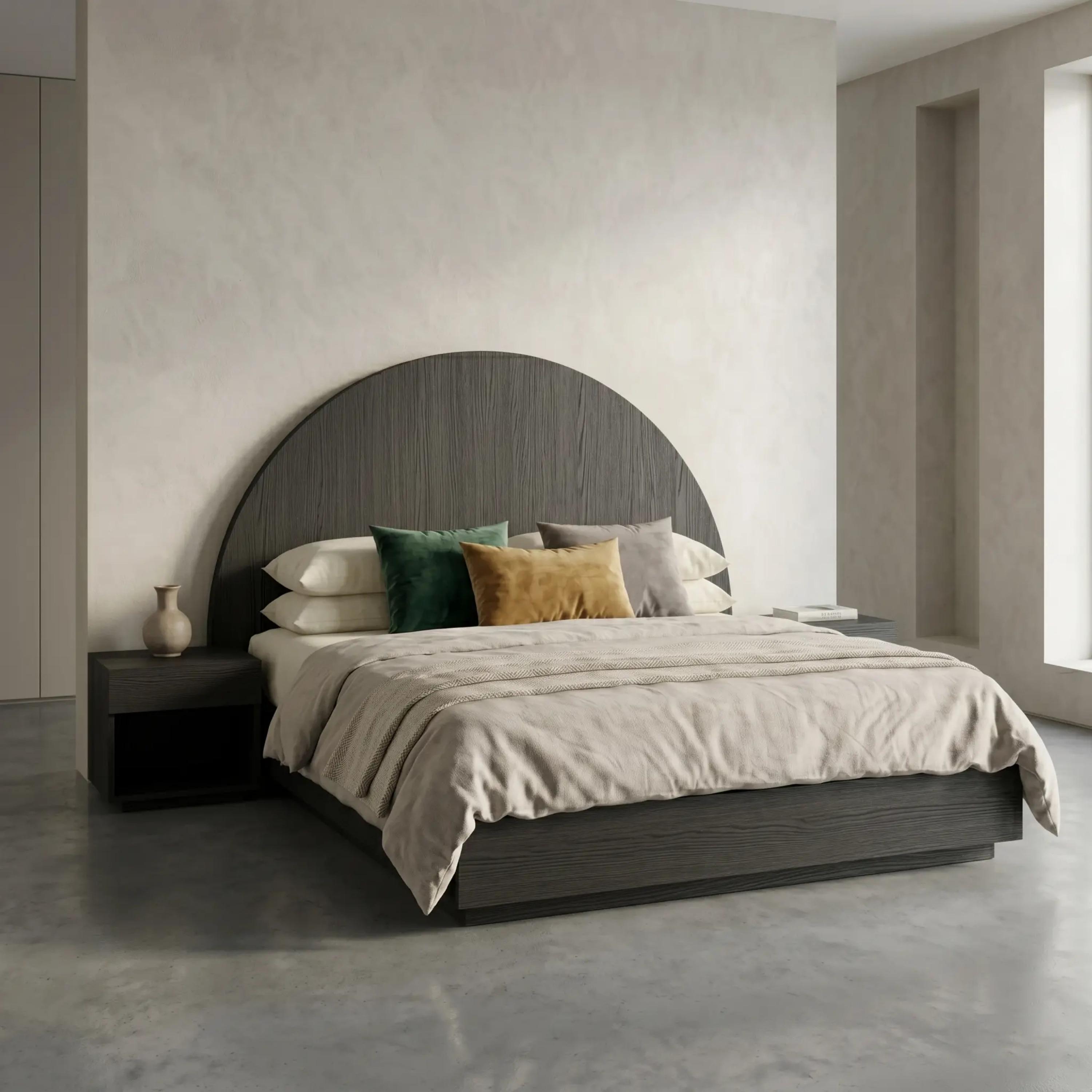 Lamac Crescent Arched Queen Bed - 160x200 cm