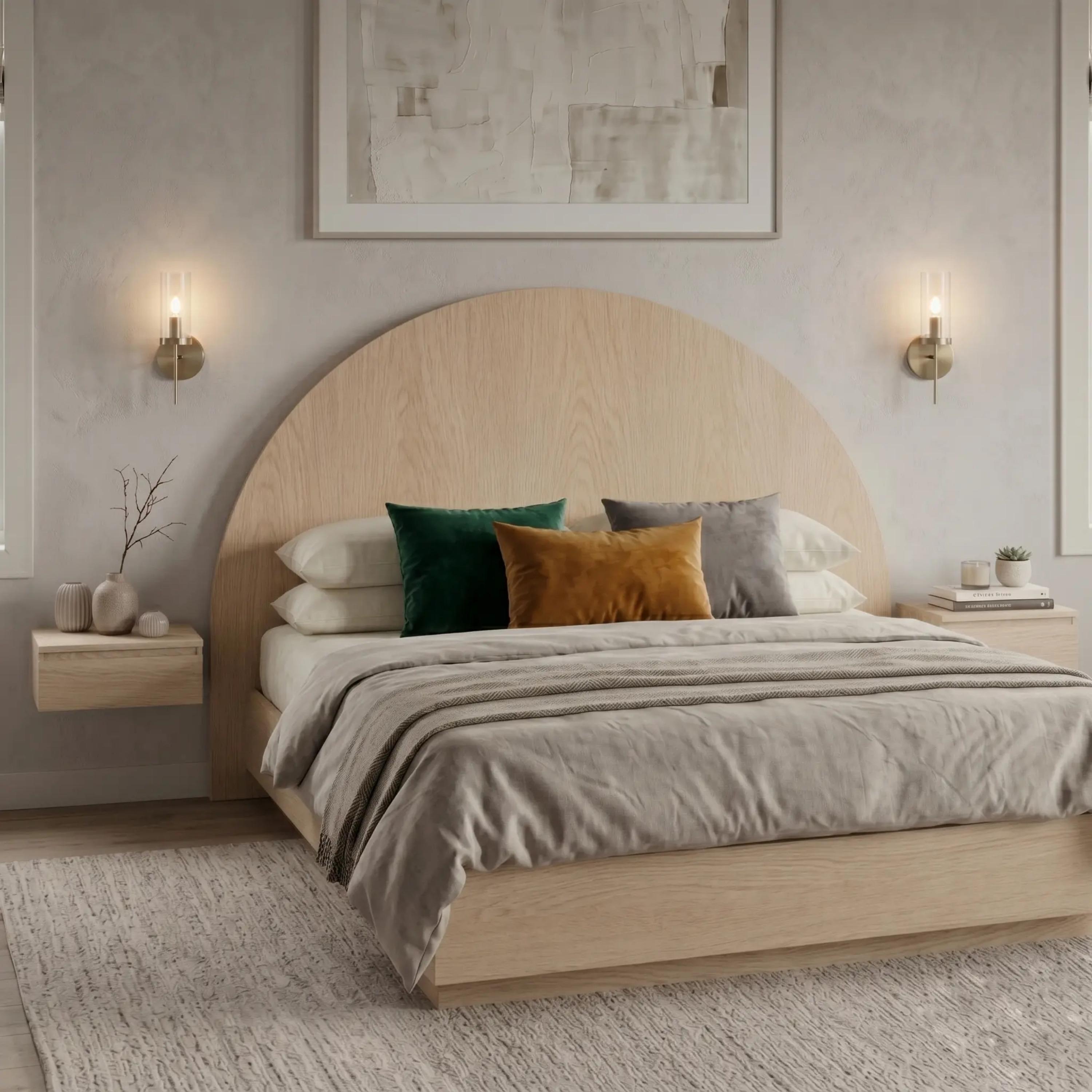 Lamac Crescent Arched Super King Bed - 200x200 cm