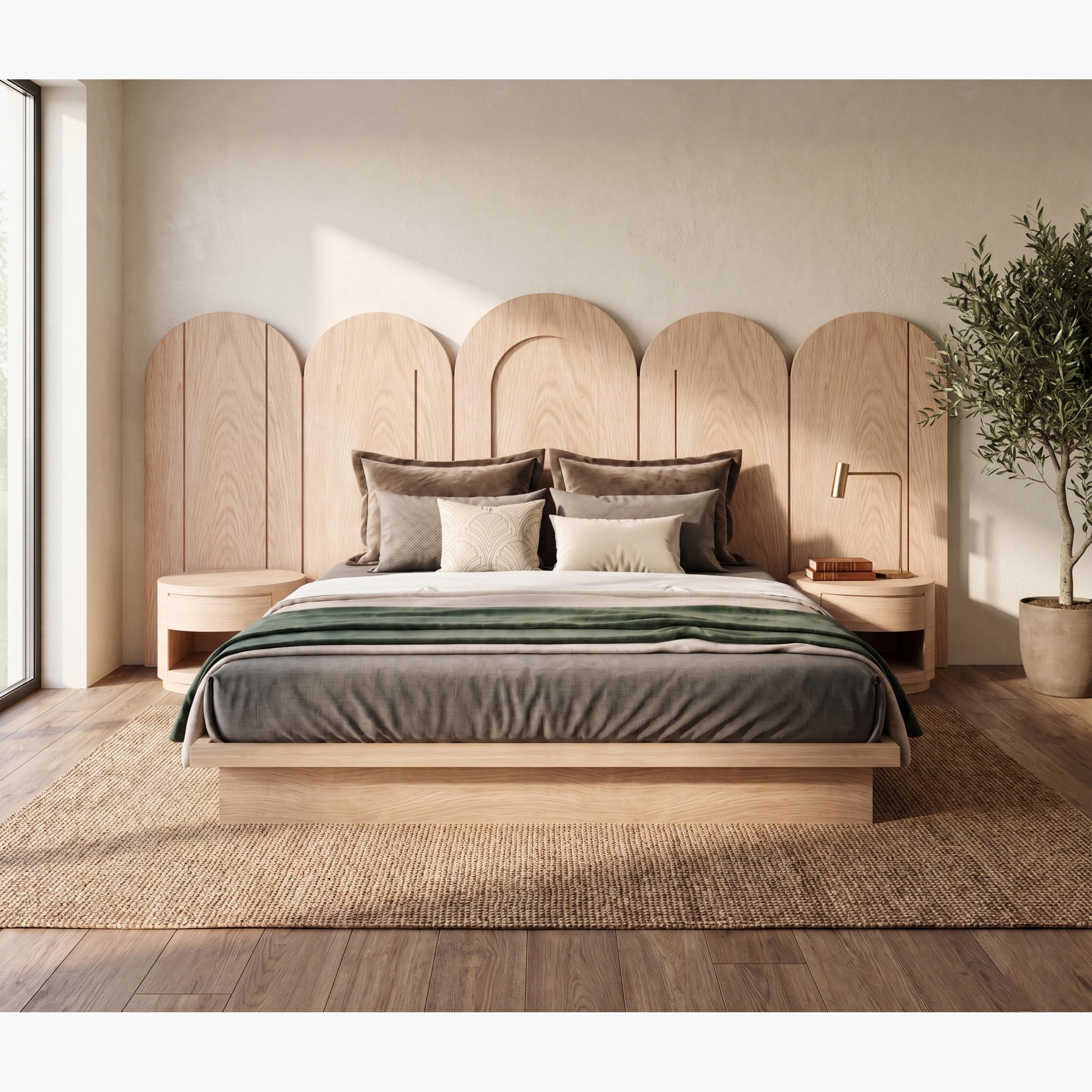 Lamac Luna Arched Platform 3-Piece Queen Bedroom Set - 160x200 cm