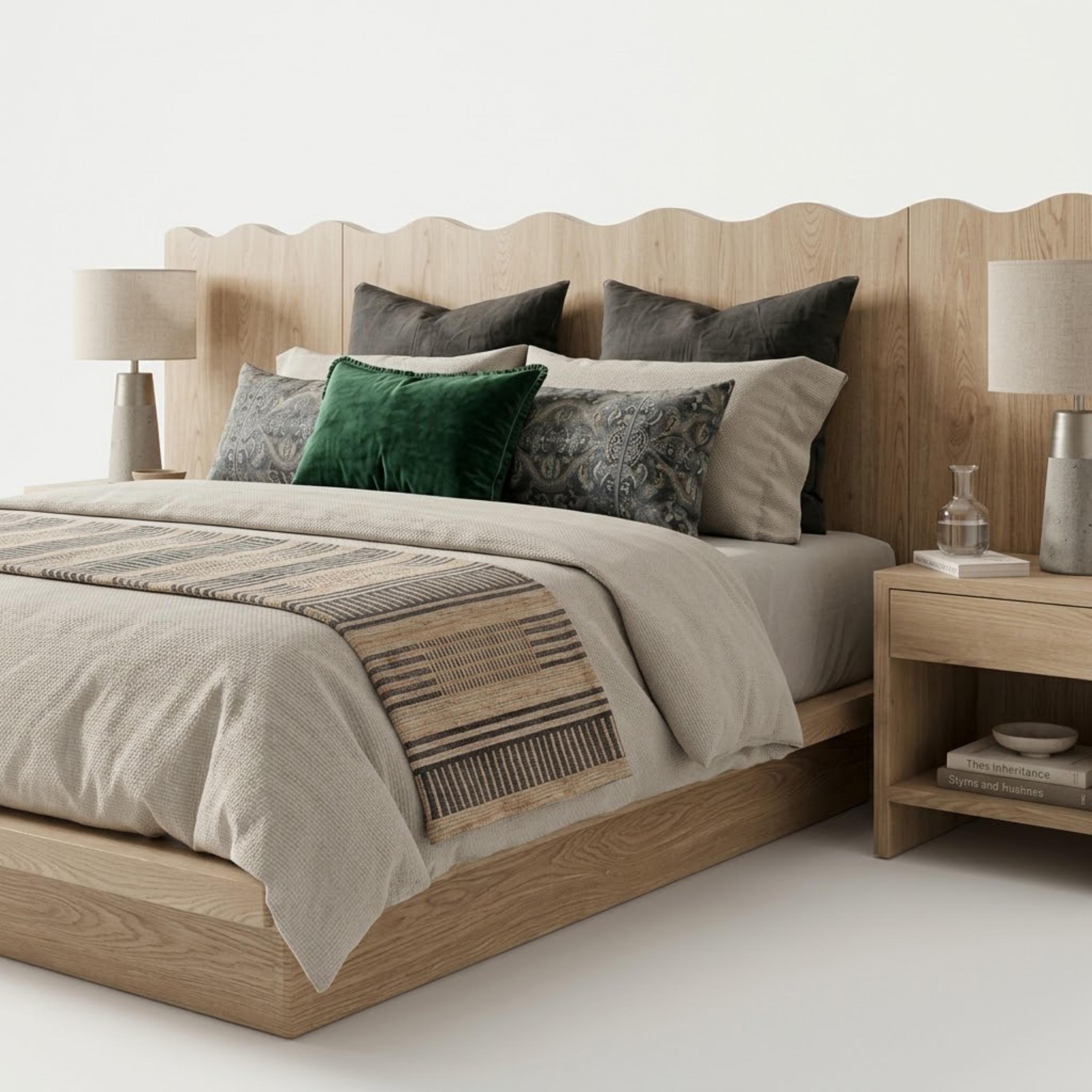 Lamac Wave Panel King Bed - 180x200 cm
