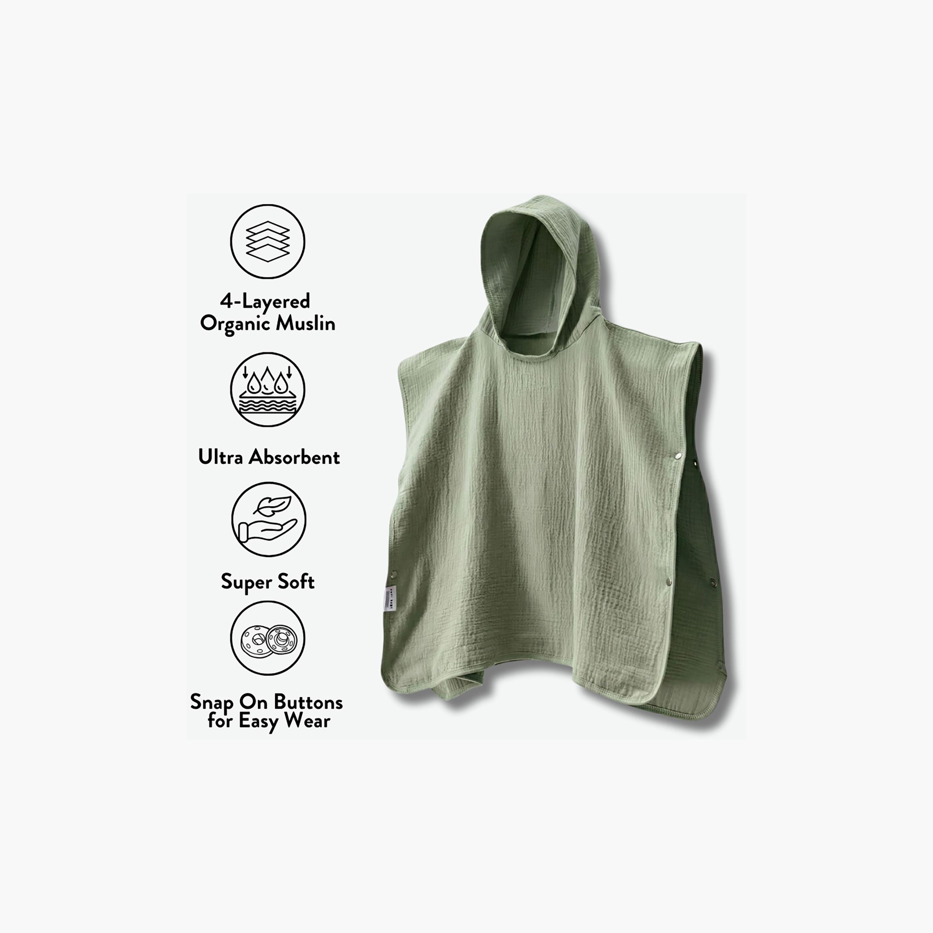 Anvi Baby 4 Layered Muslin Super Soft Poncho Towel-baby-bathandcare-towels-image-5
