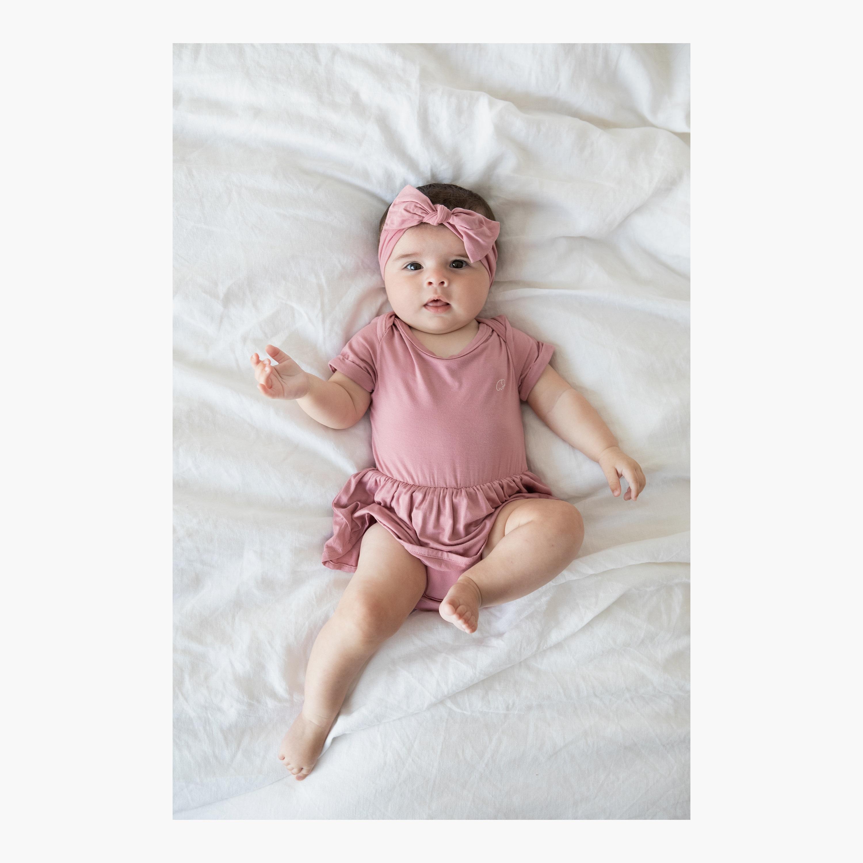 Anvi Baby Organic Bamboo Spandex Short Sleeves Onesie Dress - Lilac - 3-6 Months-baby-girls-clothing-dressesandjumpsuits-image-2