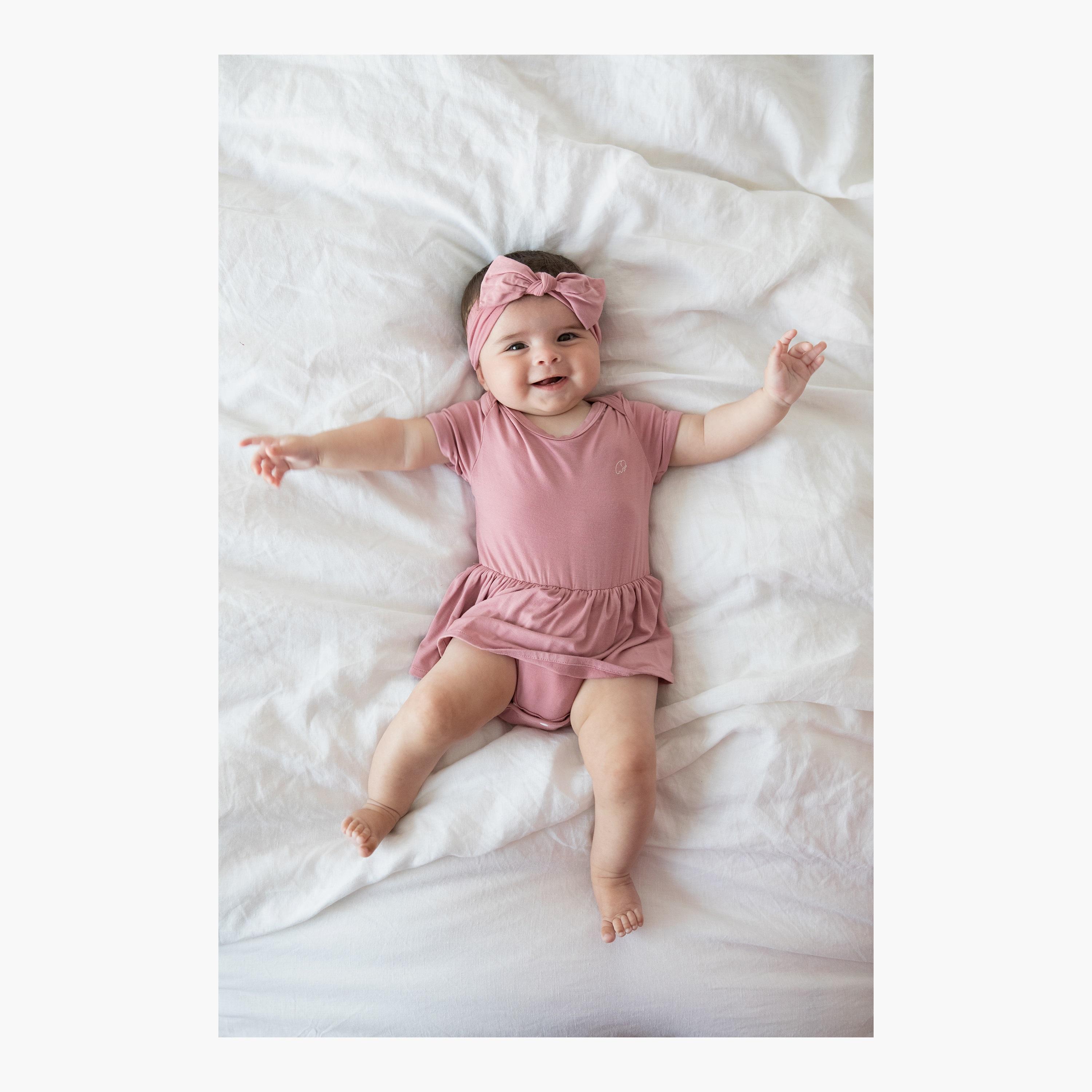 Anvi Baby Organic Bamboo Spandex Short Sleeves Onesie Dress - Lilac - 3-6 Months-baby-girls-clothing-dressesandjumpsuits-image-4