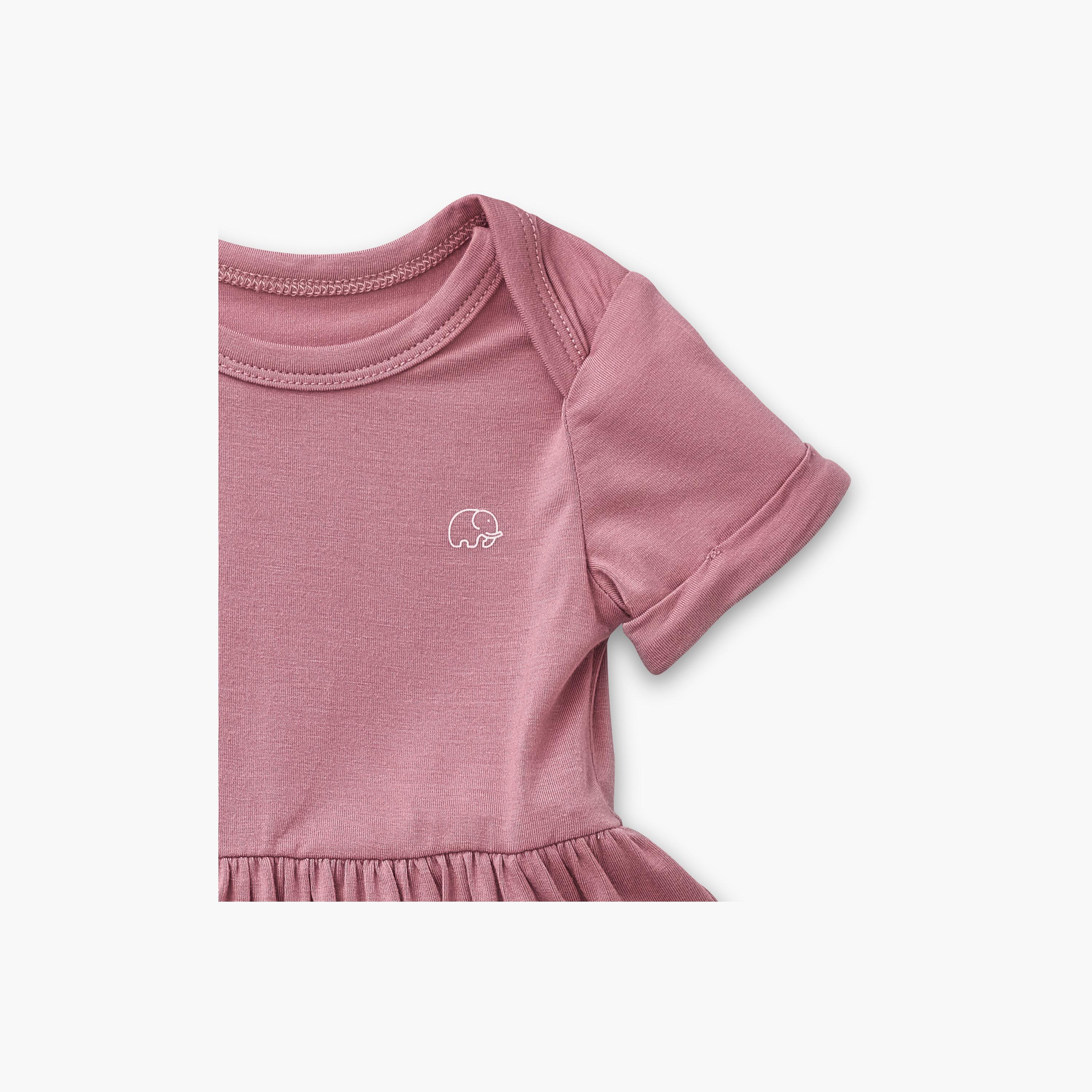 Anvi Baby Organic Bamboo Spandex Short Sleeves Onesie Dress - Lilac - 3-6 Months-baby-girls-clothing-dressesandjumpsuits-image-5