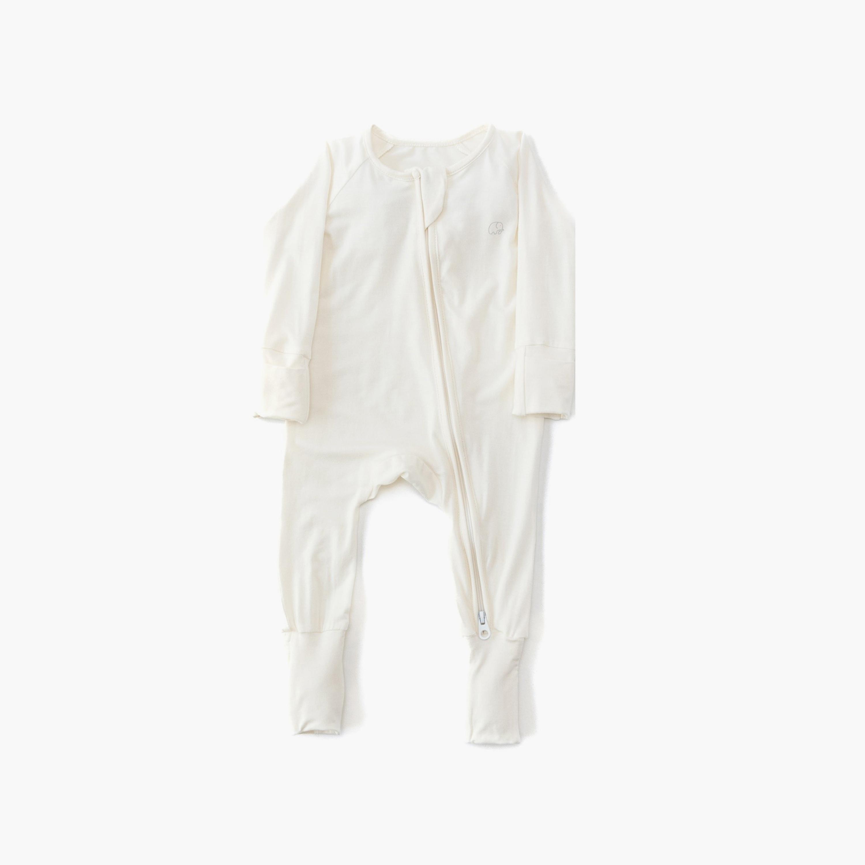 Anvi Baby 2-Piece Organic Bamboo Long Sleeves Zipper Romper & Knotted Gown Sleepsuit-baby-girls-clothing-rompers-image-2
