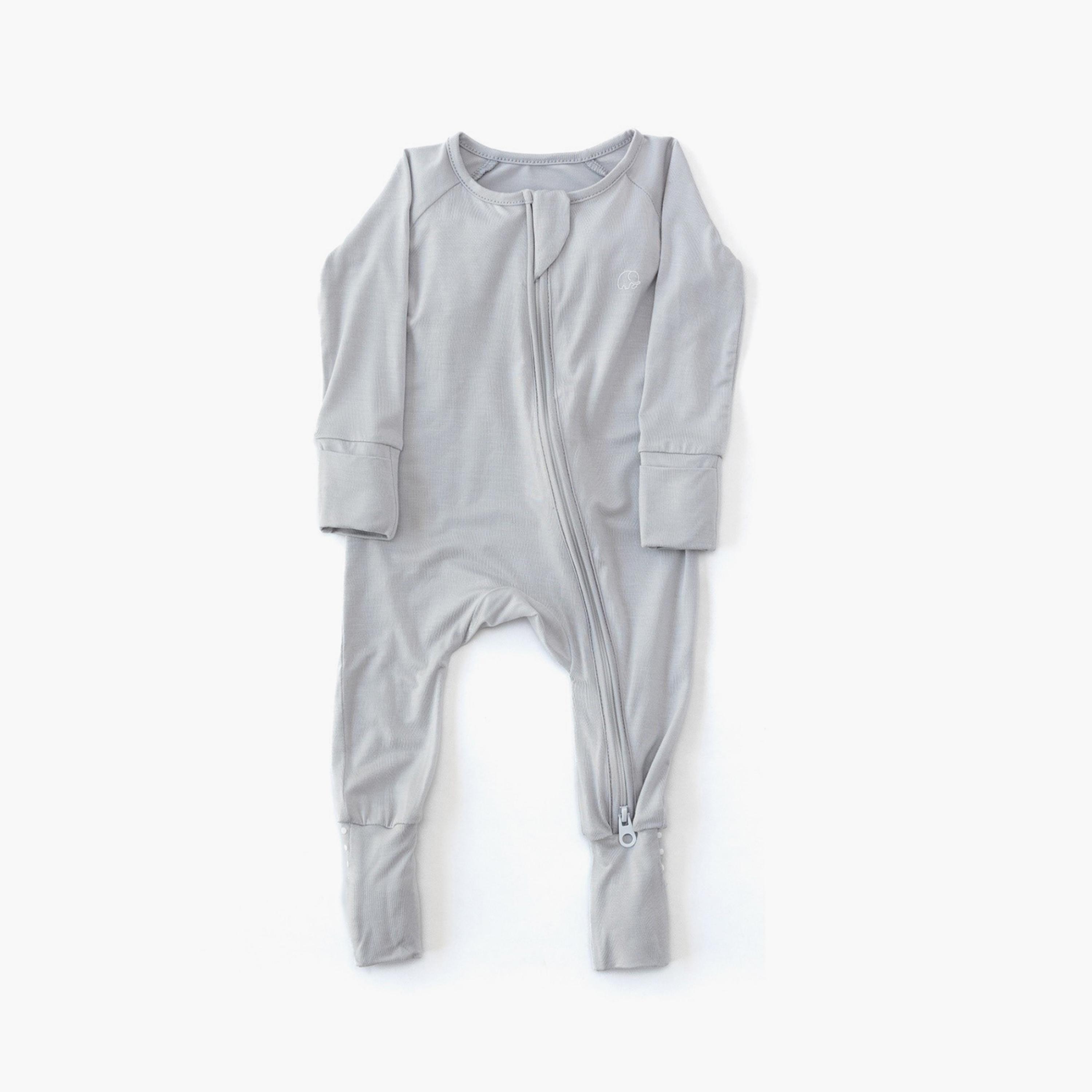 Anvi Baby 2-Piece Organic Bamboo Long Sleeves Zipper Romper & Knotted Gown Sleepsuit-baby-girls-clothing-rompers-image-1
