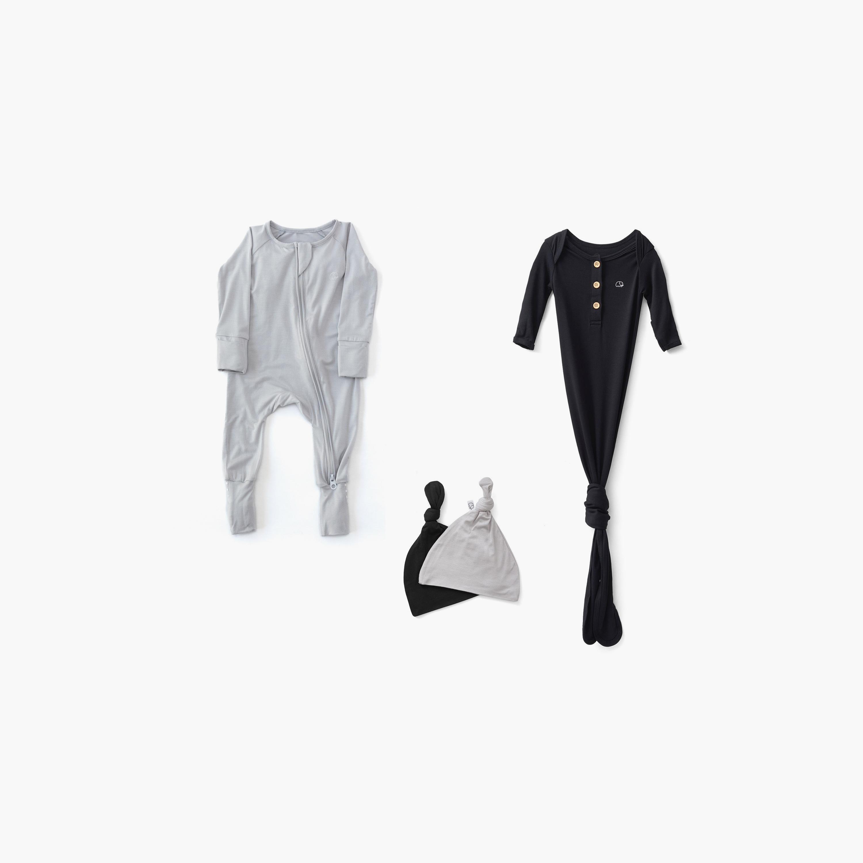 Anvi Baby 2-Piece Organic Bamboo Long Sleeves Zipper Romper & Knotted Gown Sleepsuit-baby-girls-clothing-rompers-image-2