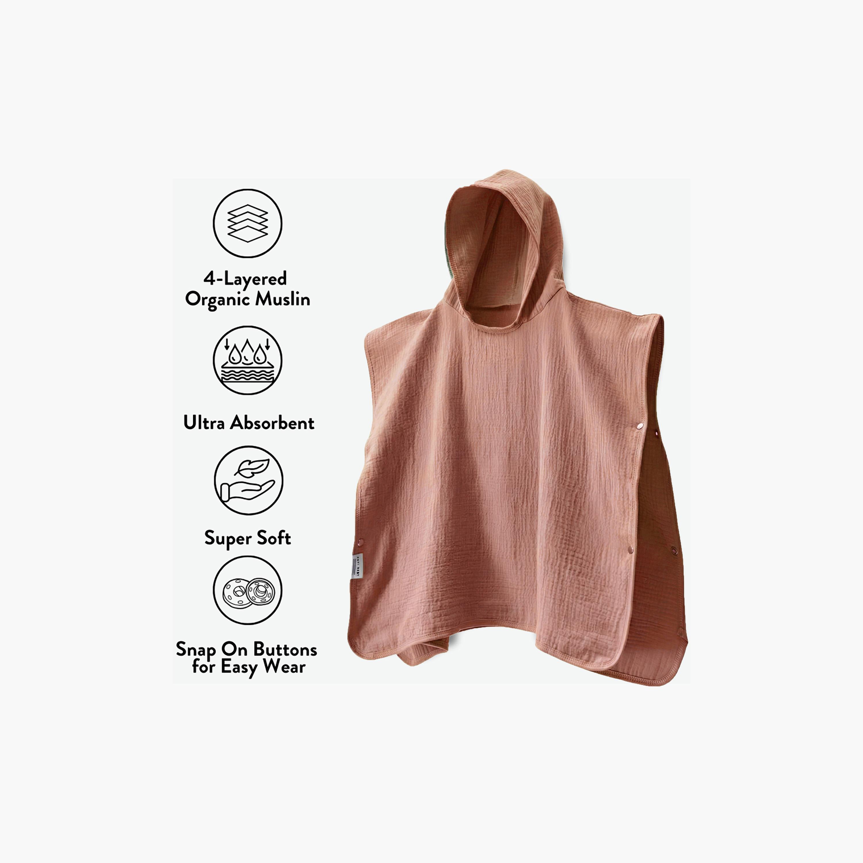 منشفة بونشو (بغطاء رأس) فائقة النعومة من موسلين مكون من 4 طبقات من أنفي بيبي-baby-bathandcare-towels-image-6