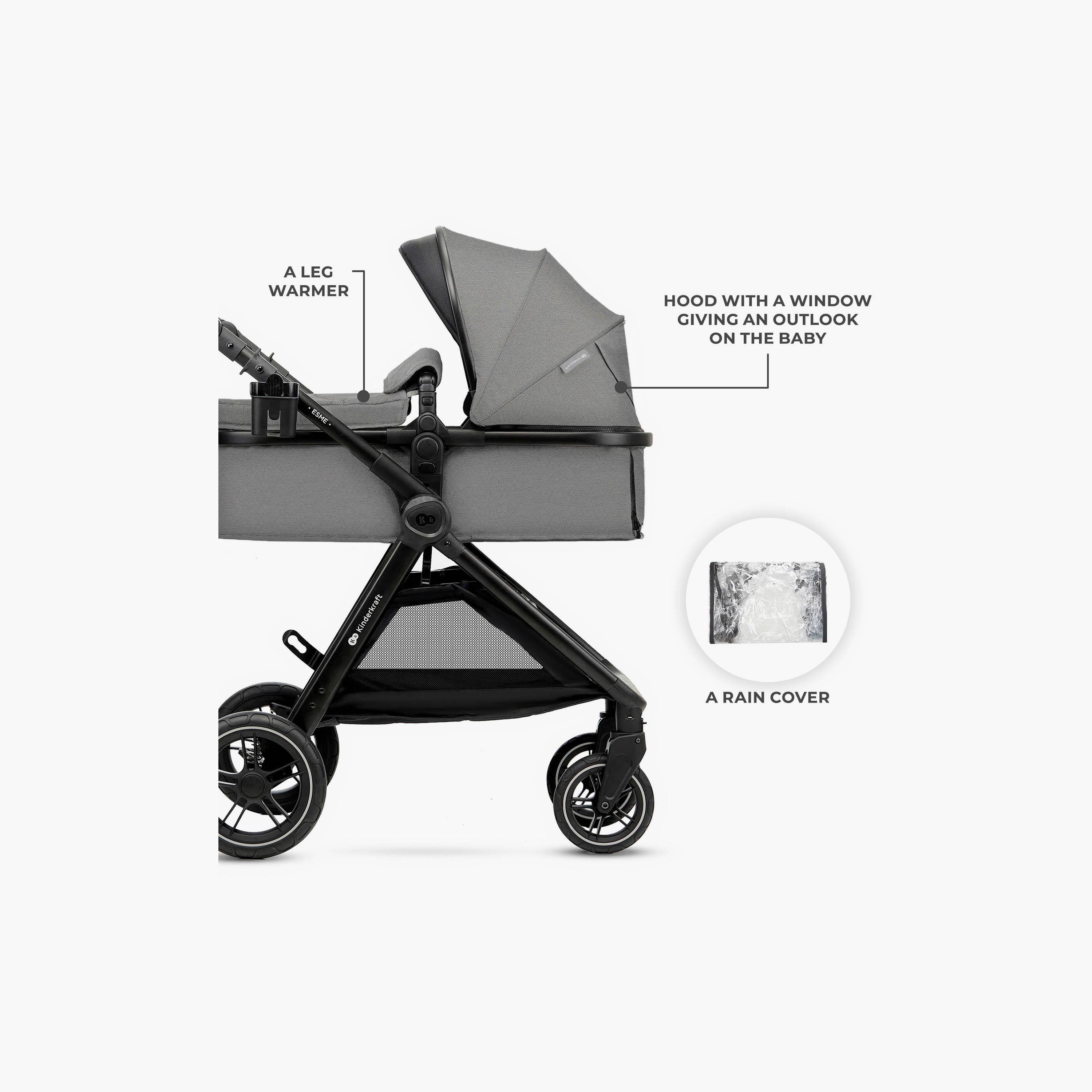 نظام سفر إسمي برو 3 في 1 (عربة مع مقعد سيارة) مع ملحقاتها من كيندر كرافت-baby-gear-strollersandprams-travelsystems-image-3