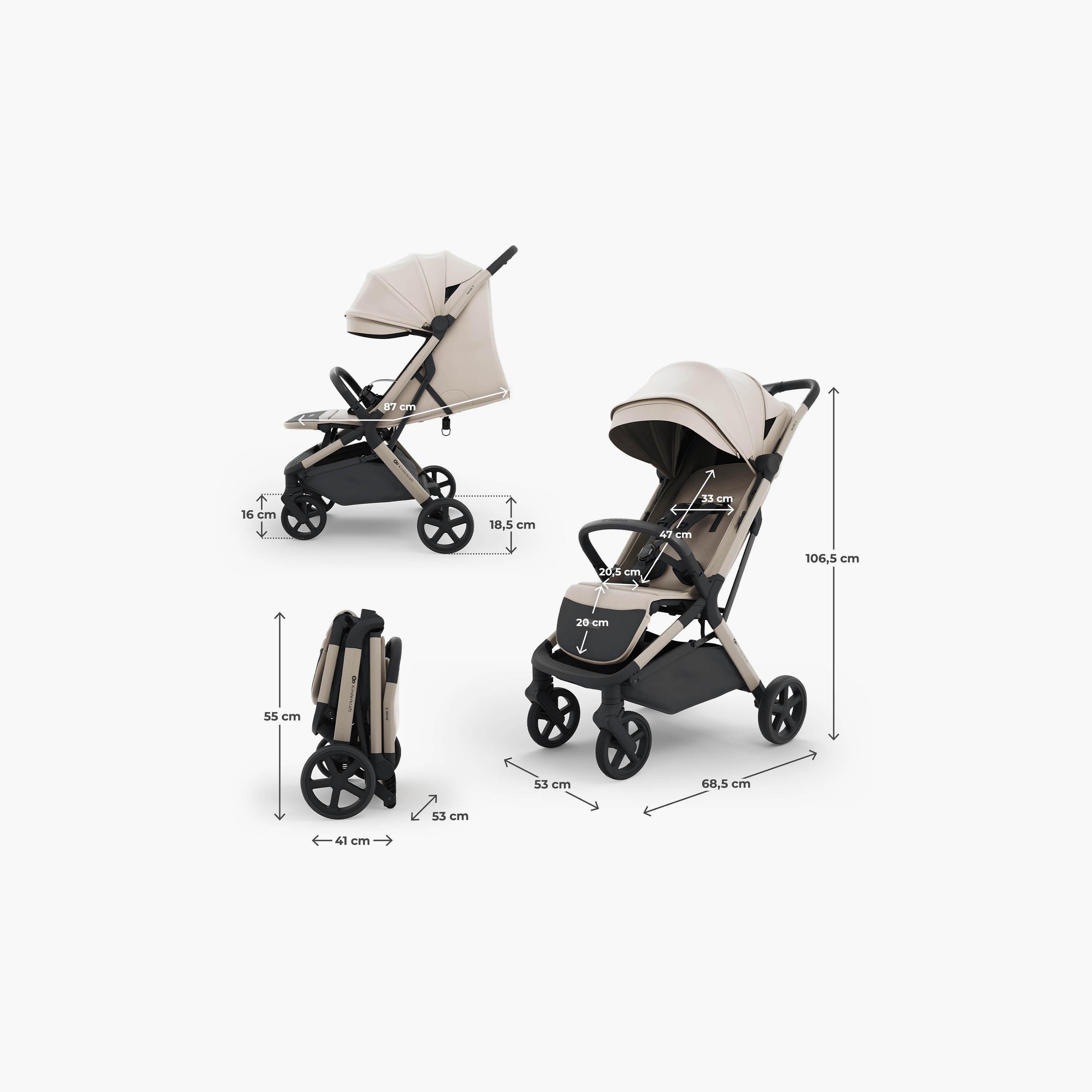 عربة أطفال خفيفة للسفر نوبي 3 مع مظلة من كيندر كرافت-baby-gear-strollersandprams-strollers-image-4