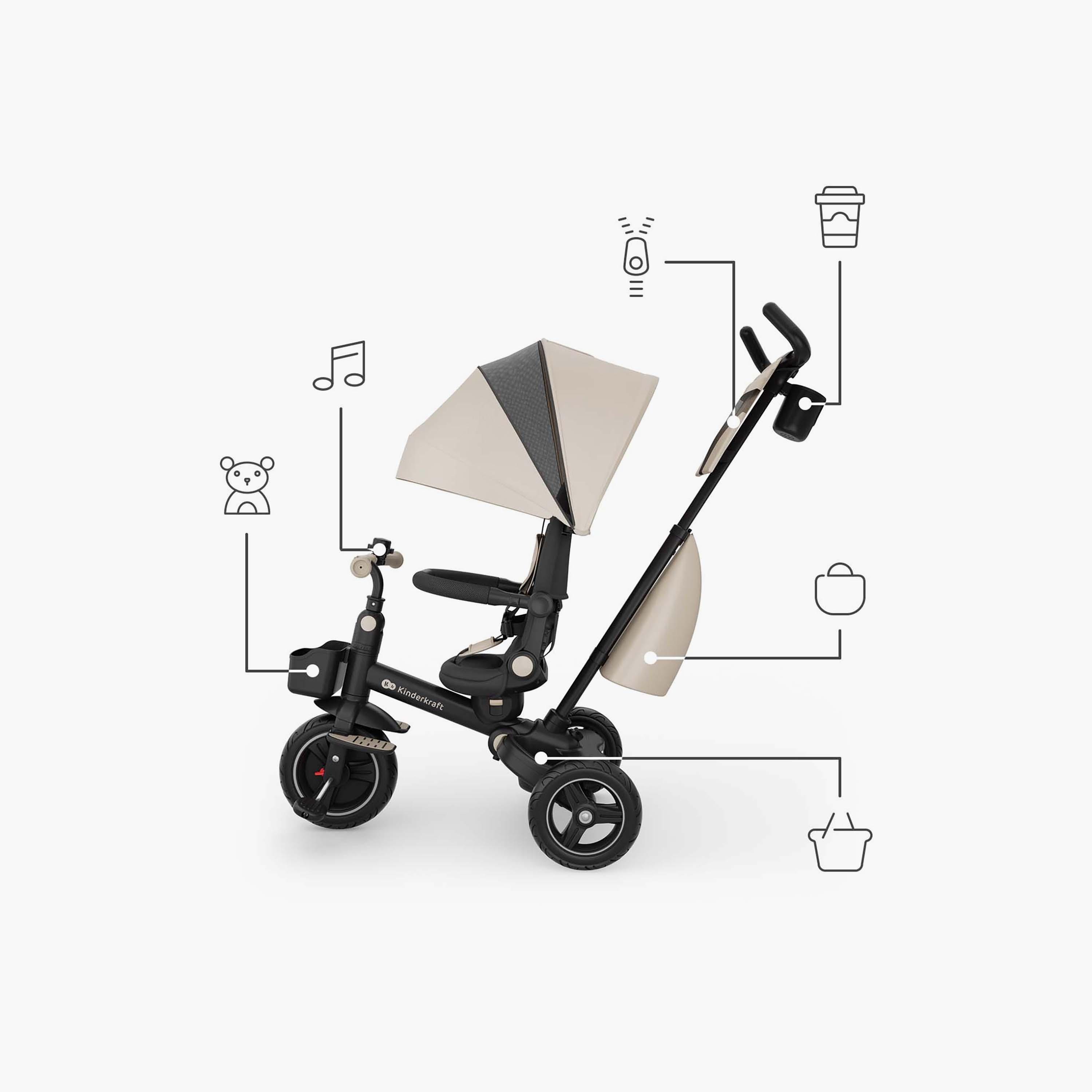 عربة أطفال ثلاثية العجلات للأطفال سبينستيب 2 بلس مع مظلة من كيندر كرافت-baby-gear-strollersandprams-strollers-image-2