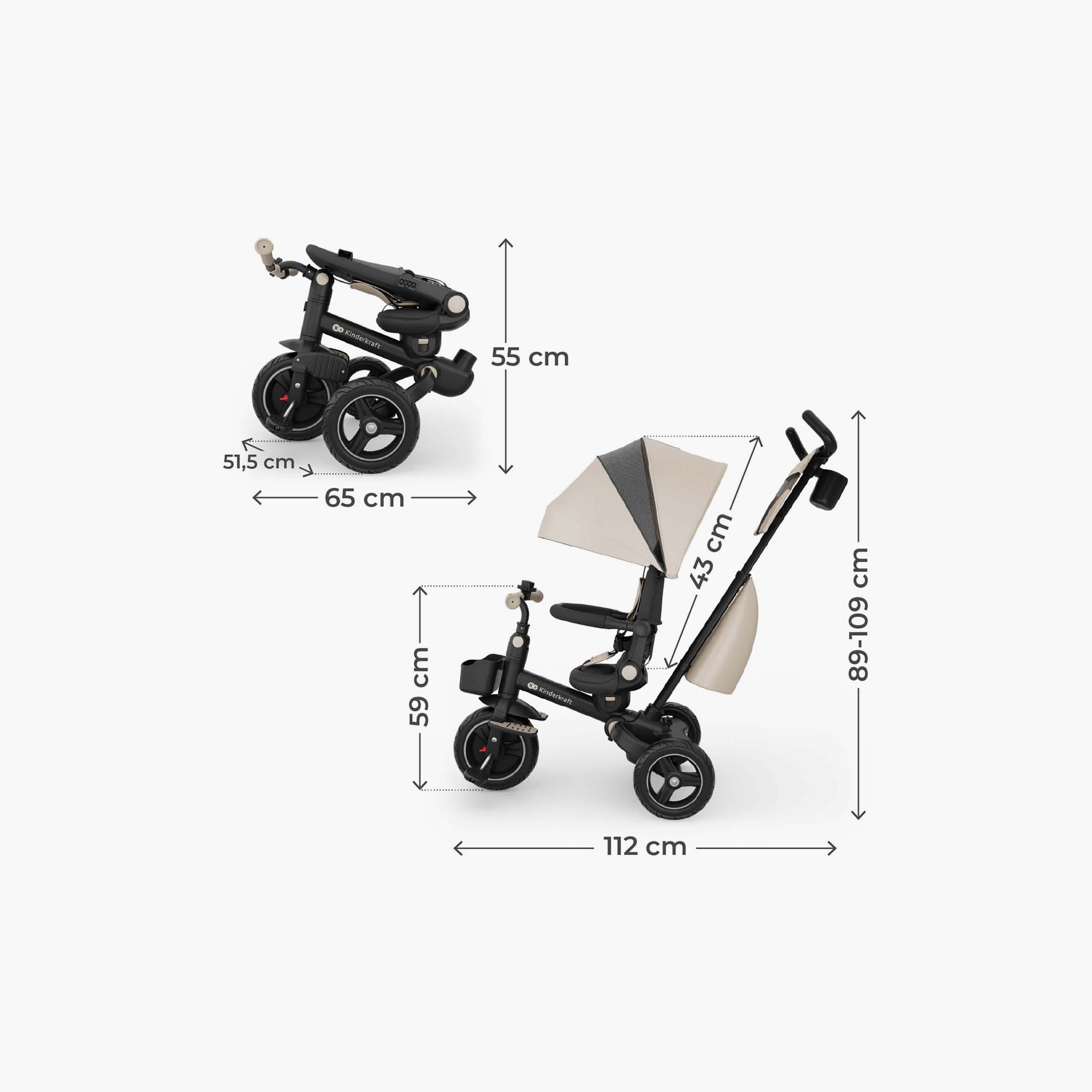 عربة أطفال ثلاثية العجلات للأطفال سبينستيب 2 بلس مع مظلة من كيندر كرافت-baby-gear-strollersandprams-strollers-image-3