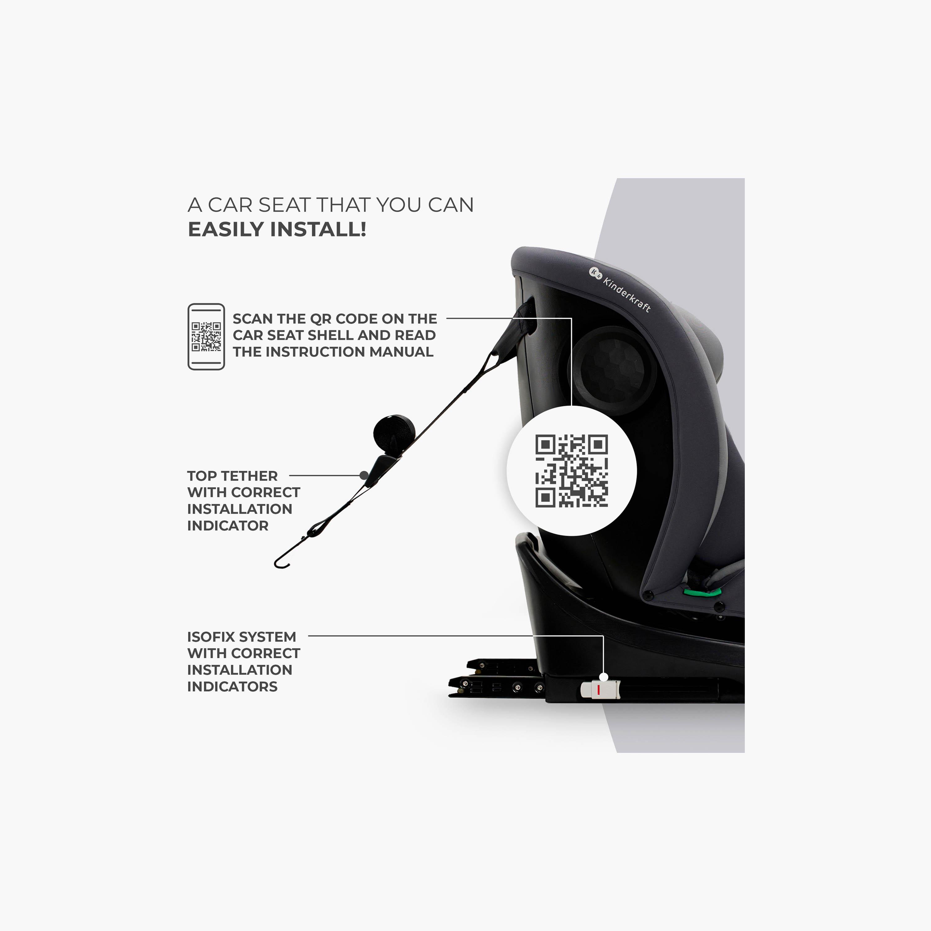 مقعد سيارة للأطفال قابل للتعديل مع خاصية الدوران 360 درجة آي-غرو من كيندر كرافت-baby-gear-carseats-image-3
