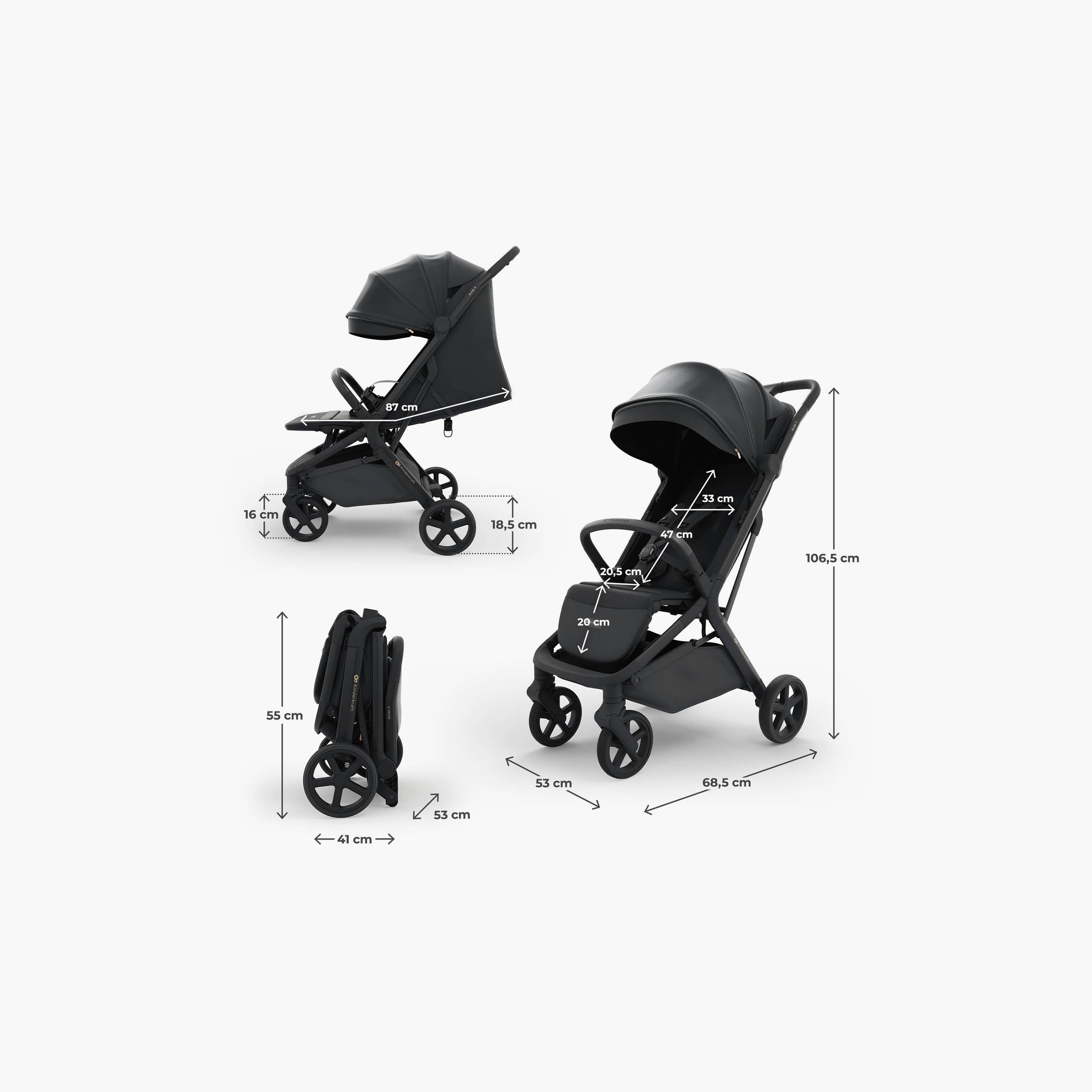 عربة أطفال خفيفة للسفر نوبي 3 مع مظلة من كيندر كرافت-baby-gear-strollersandprams-strollers-image-4