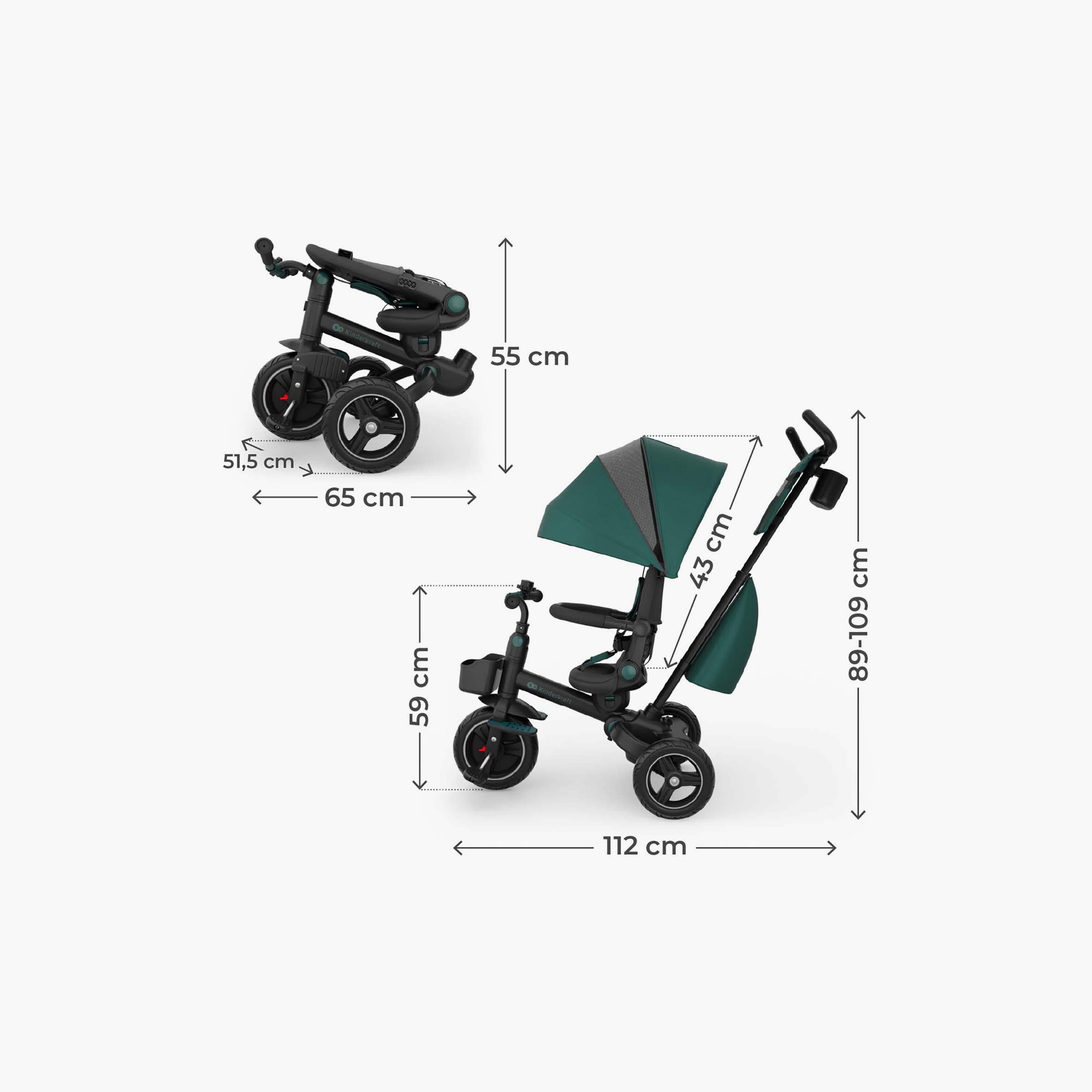 عربة أطفال ثلاثية العجلات للأطفال سبينستيب 2 بلس مع مظلة من كيندر كرافت-baby-gear-strollersandprams-strollers-image-3