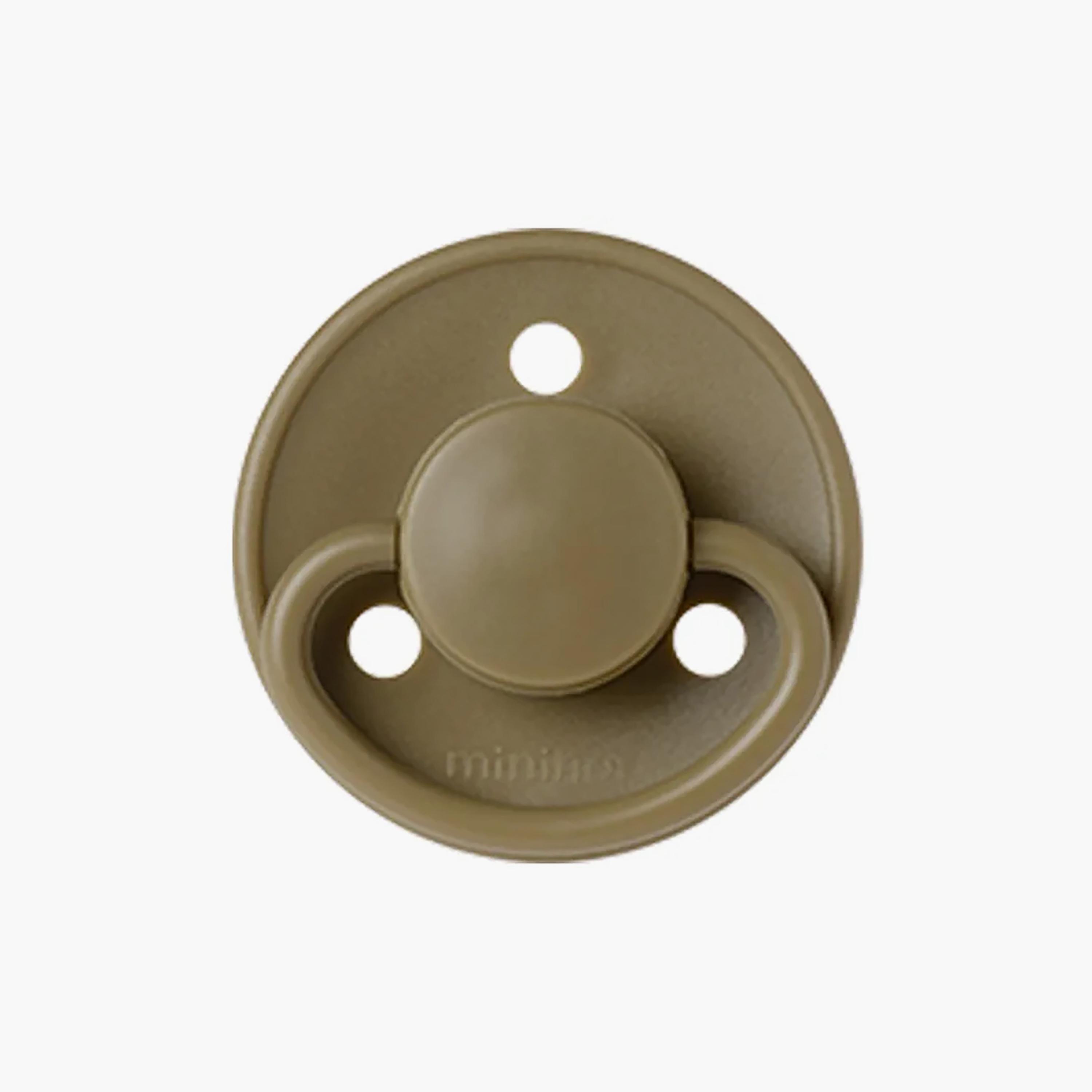 لهاية سيليكون دائرية كلاسيكية بلون أخضر طحلبي من مينينور-baby-feeding-pacifiers-image-1