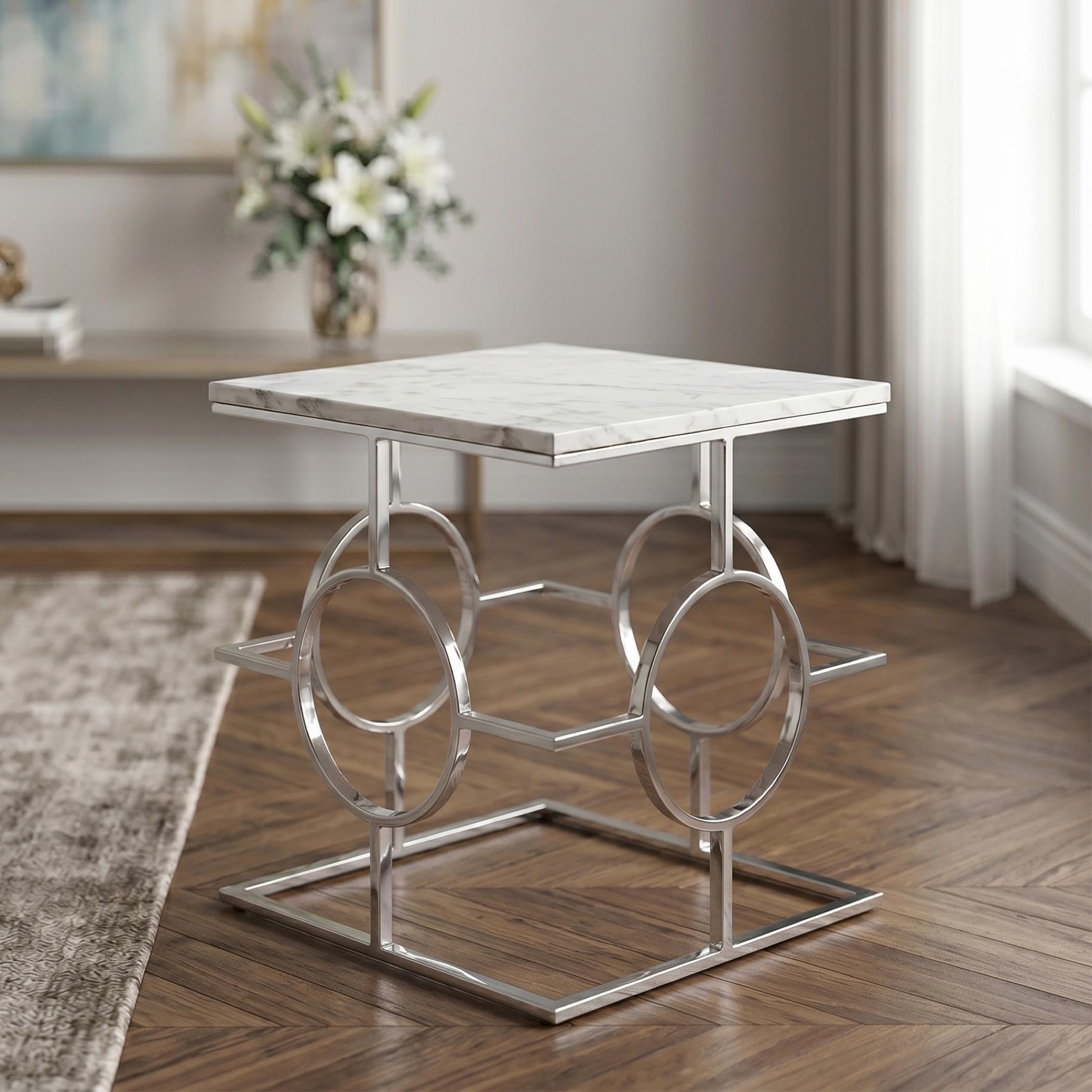 Atlas Marble Top Side Table
