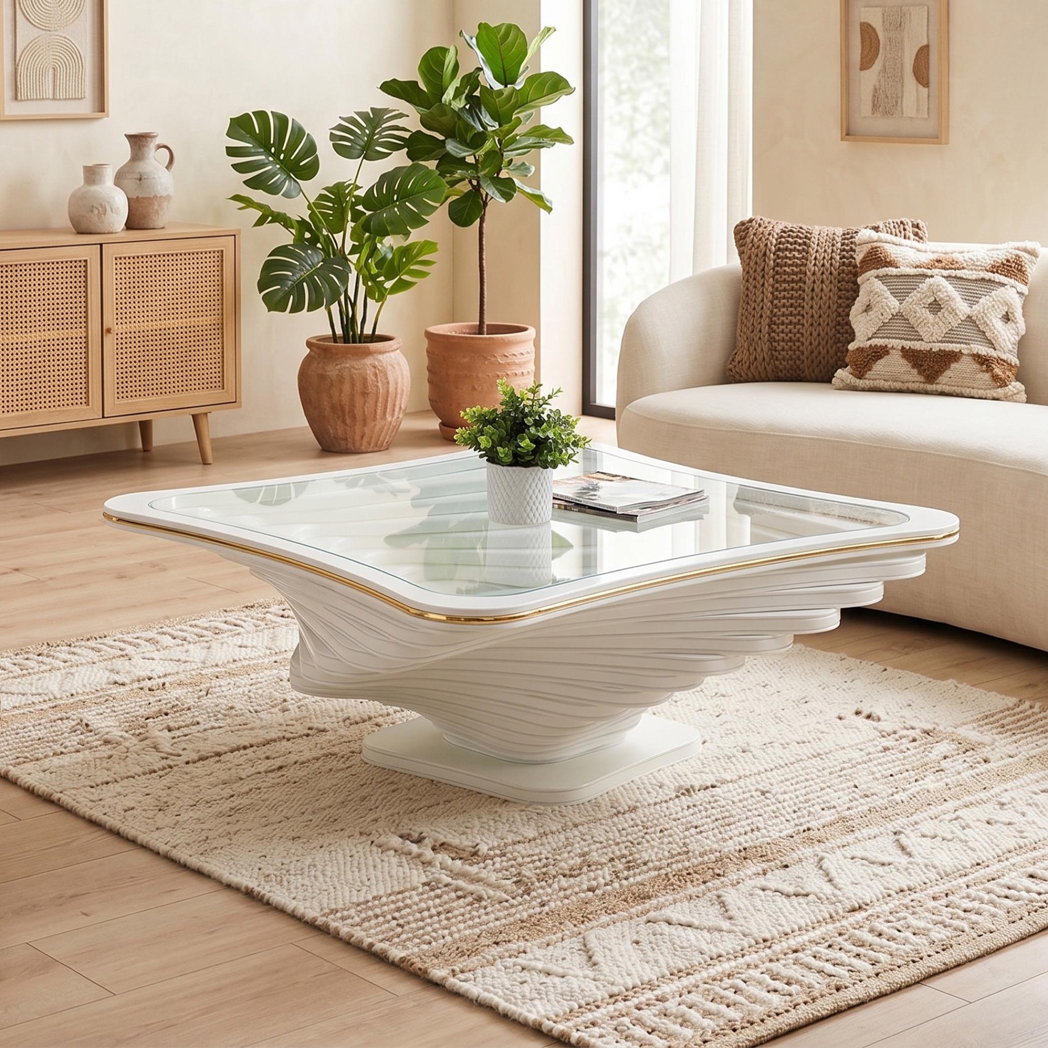 Noor Glass Top Coffee Table