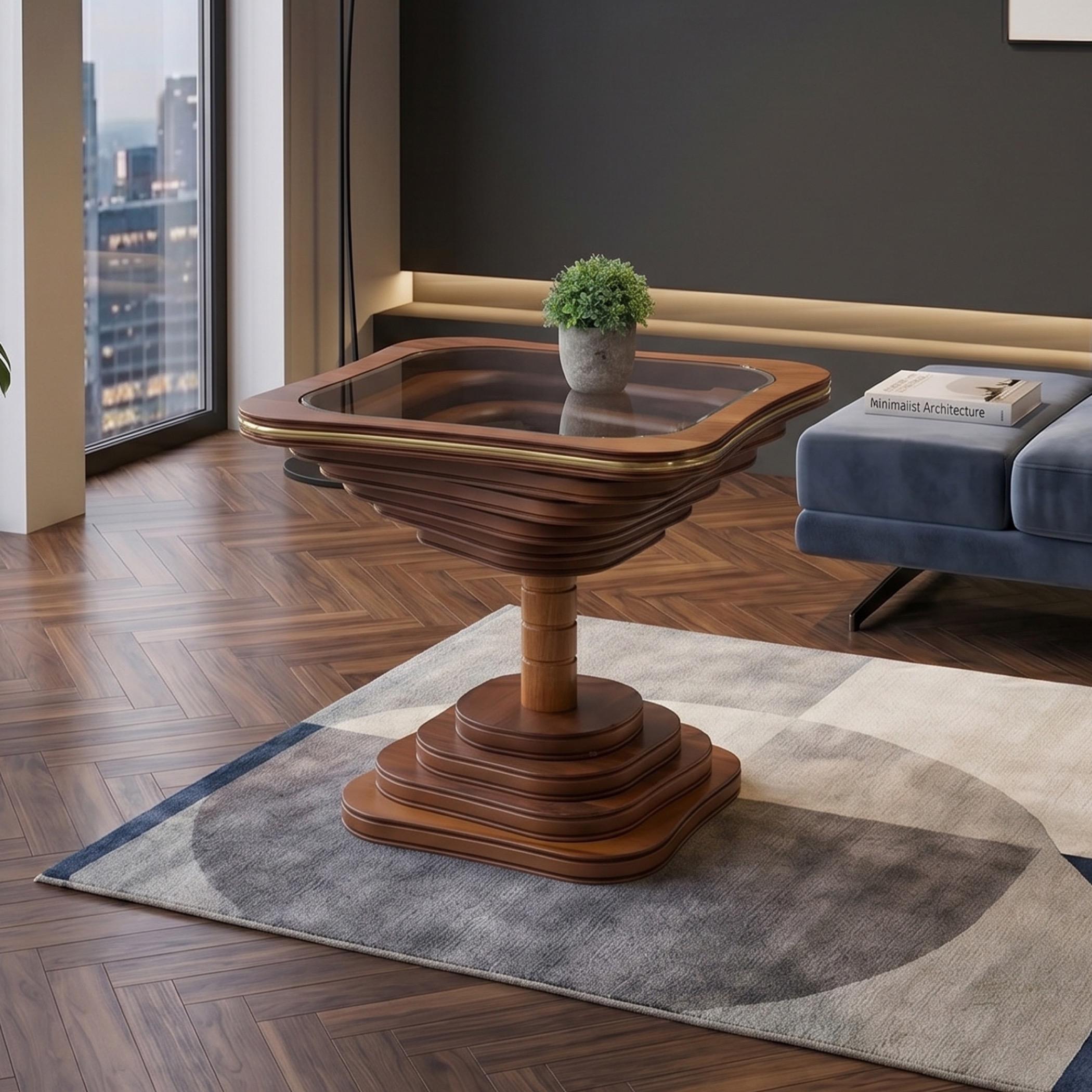 Noor Glass Top Side Table