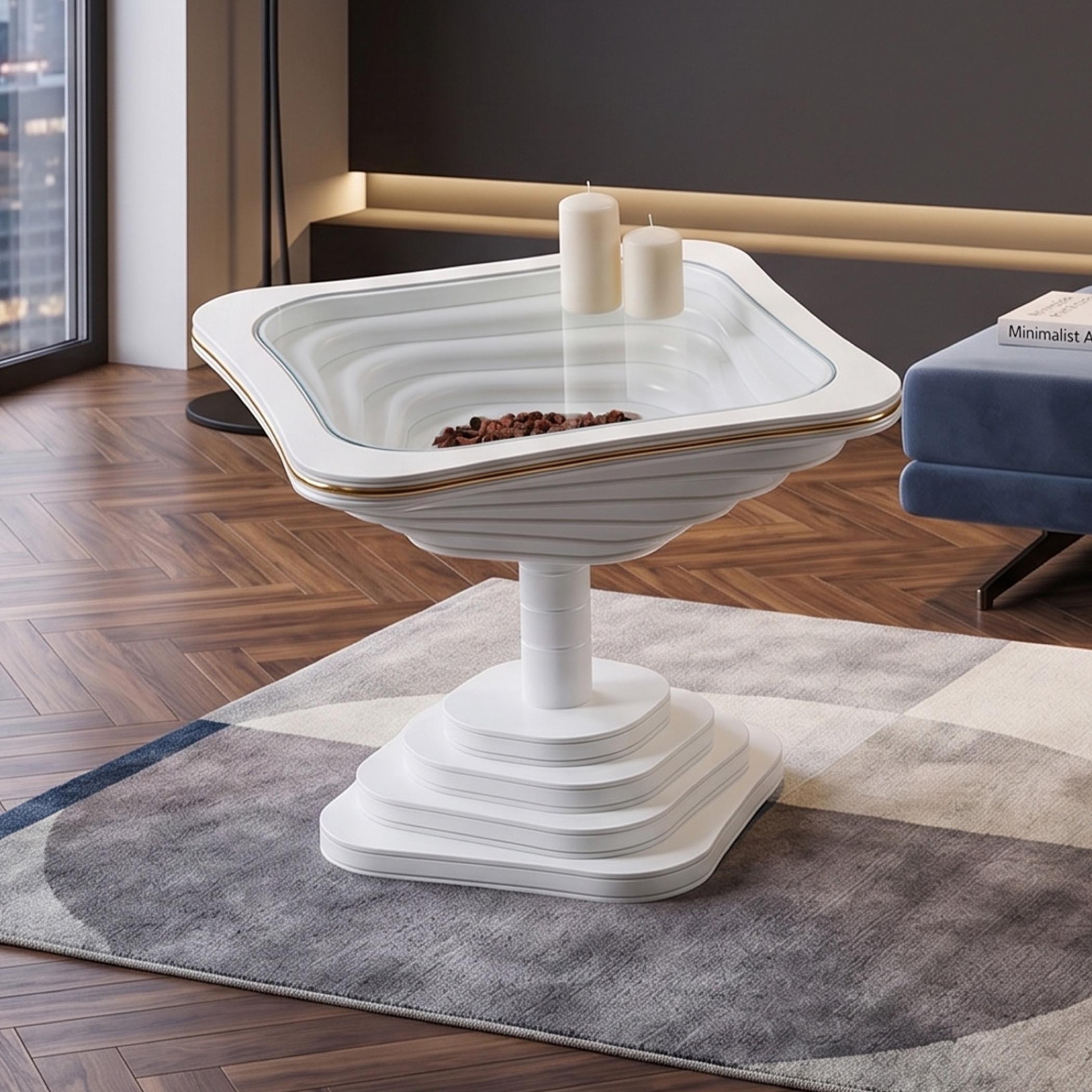 Noor Glass Top Side Table