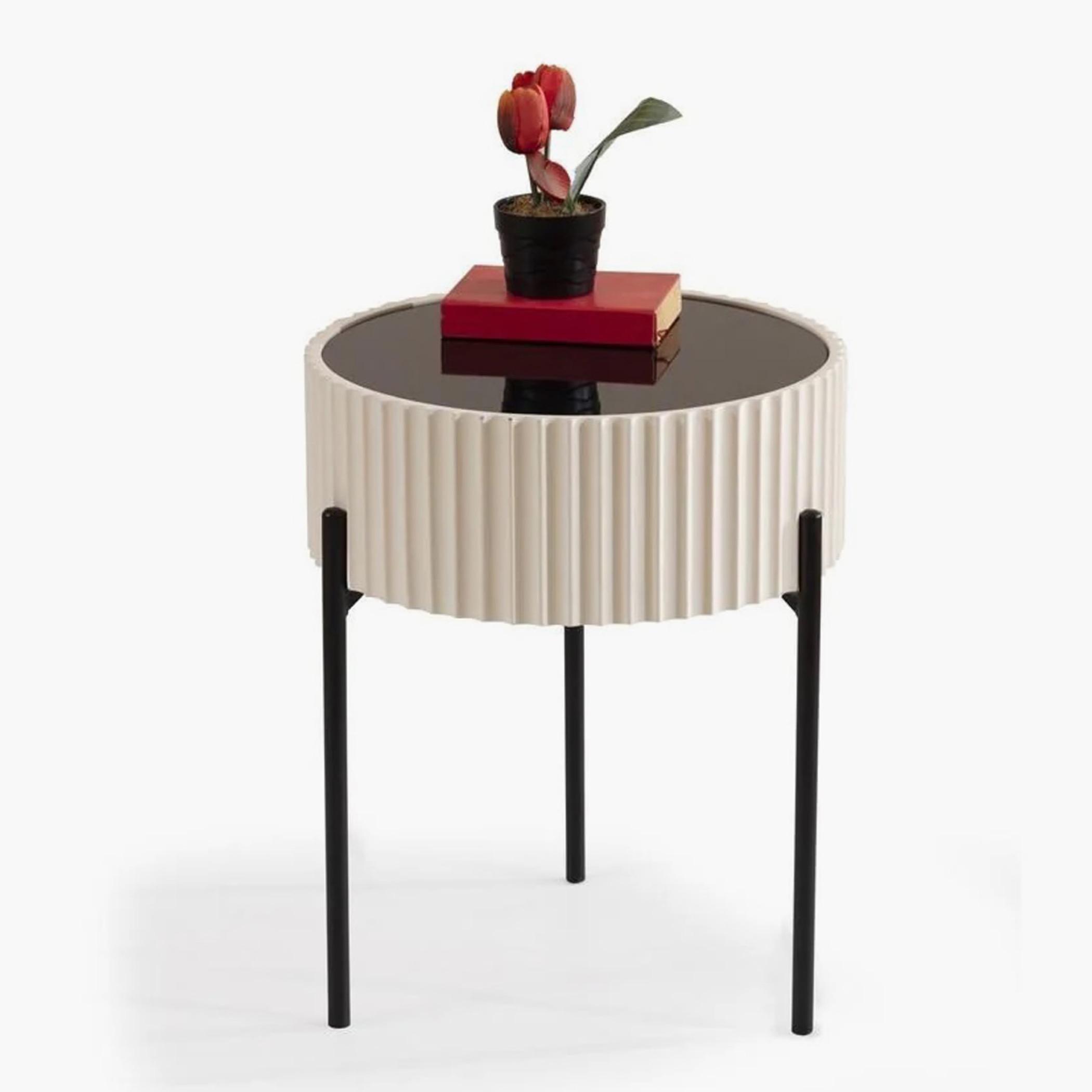 Myra Glass Top Side Table
