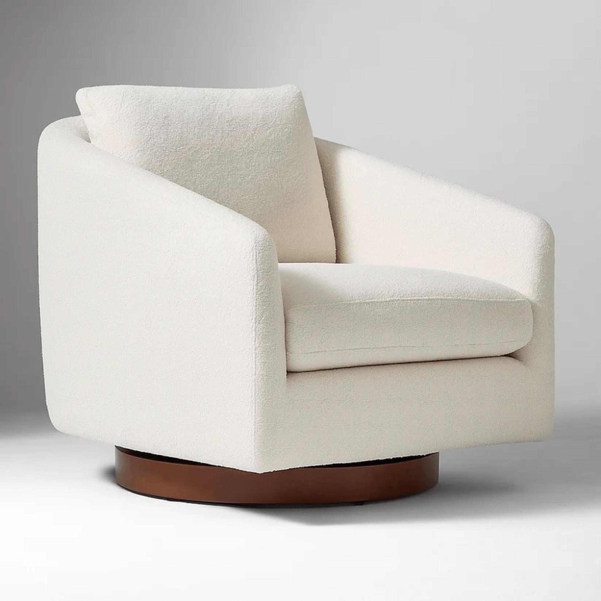 Onesto Mavro Fabric Swivel Armchair