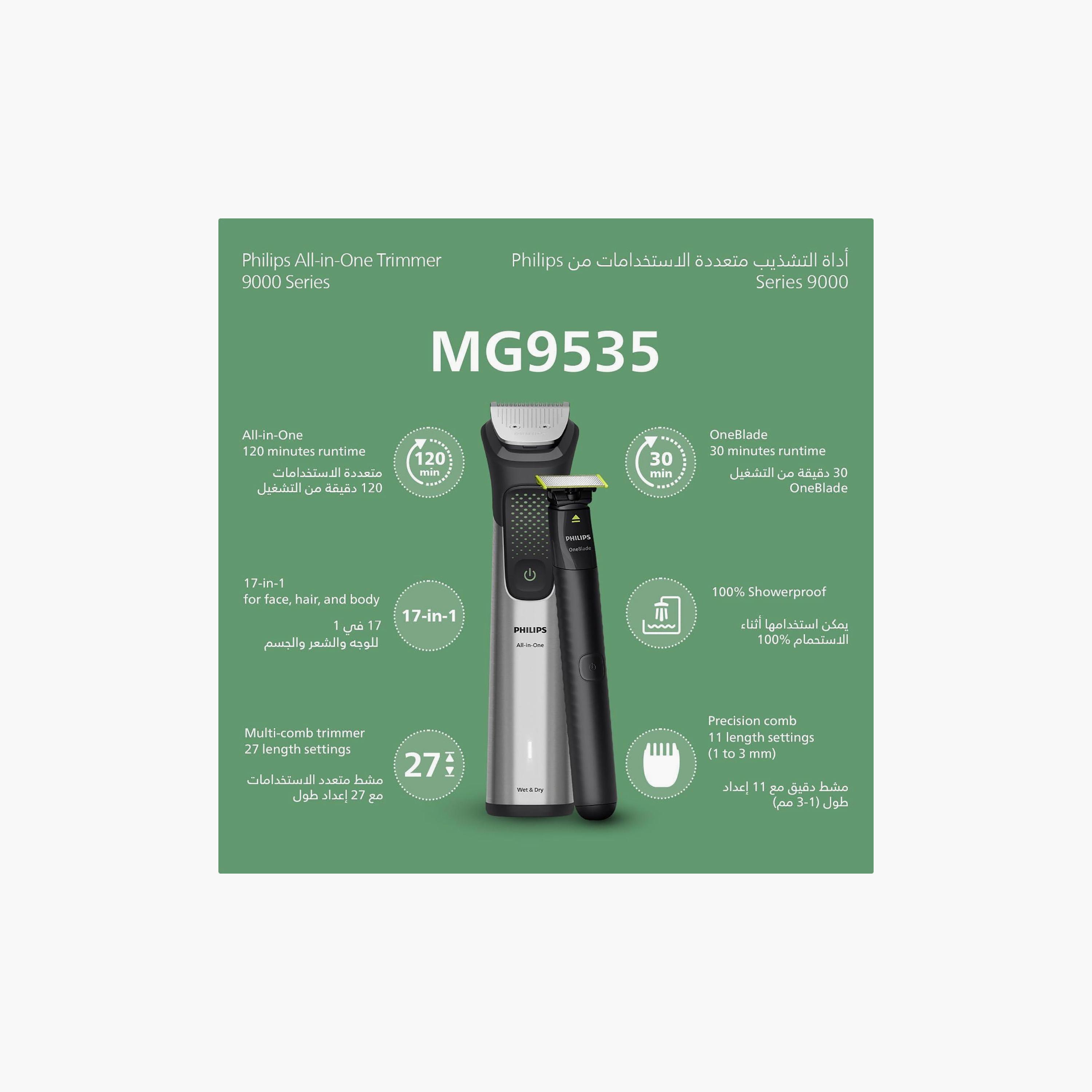 Philips All-in-One Trimmer 9000 Series 17-in-1 Trimmer | MG9535/15-beautyandpersonalcare-appliances-hairremovaltools-trimmers-image-2