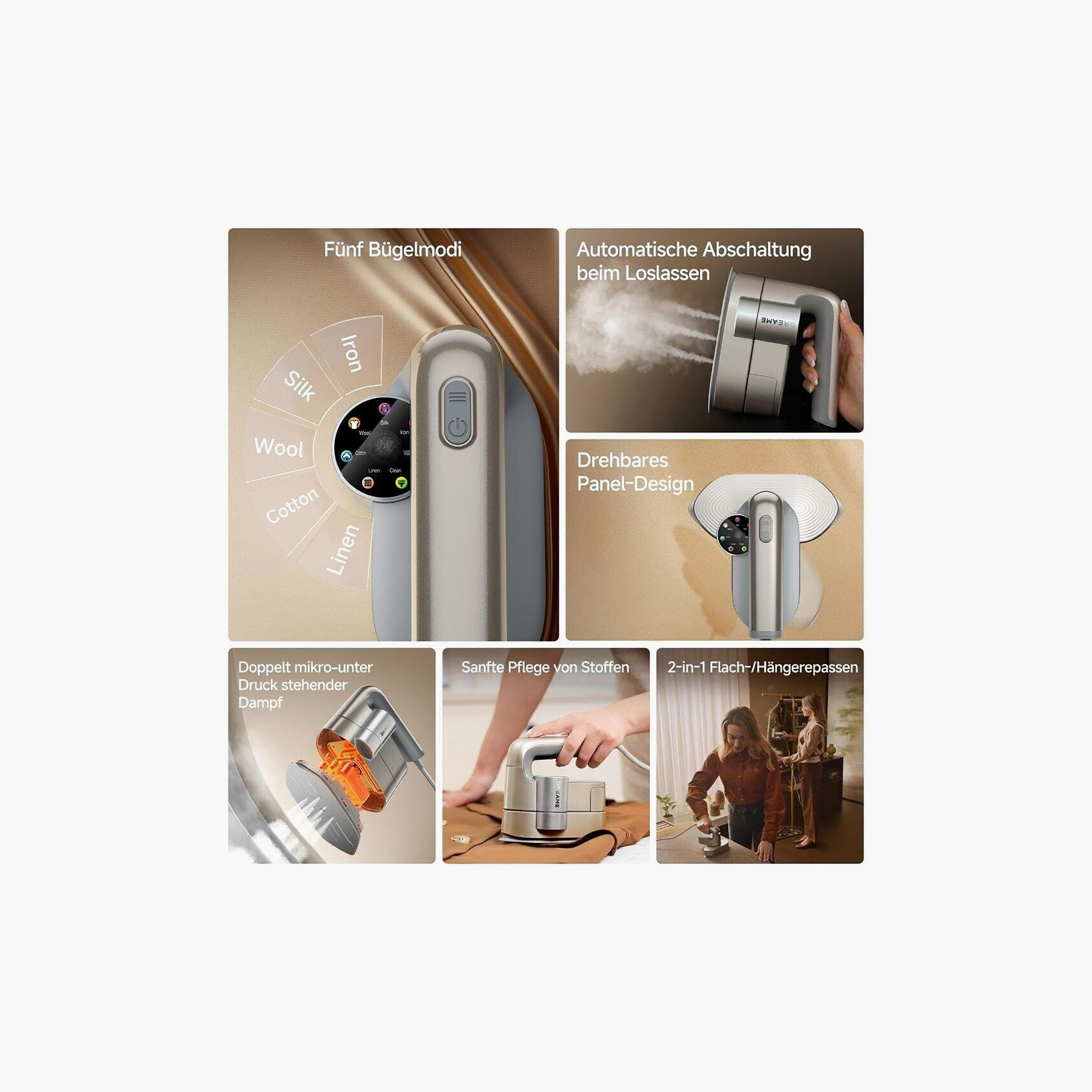 DREAME P7 Portable Travel Steam Iron Beige | DWIP7GAAE-household-appliances-homeappliances-ironandsteamers-image-8