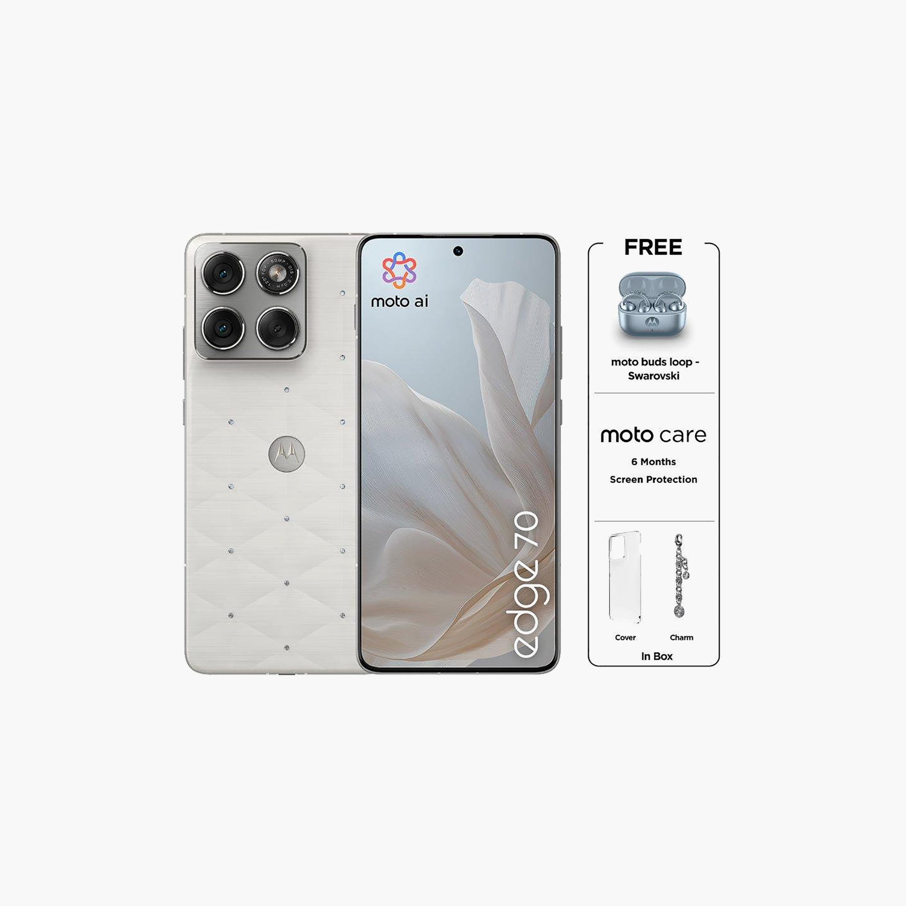 Motorola Edge 70 Cloud Dancer White 5G 12GB 512GB 6.7 Inch Snapdragon 7 Gen 4 Android Smartphone-electronics-phones-image-1