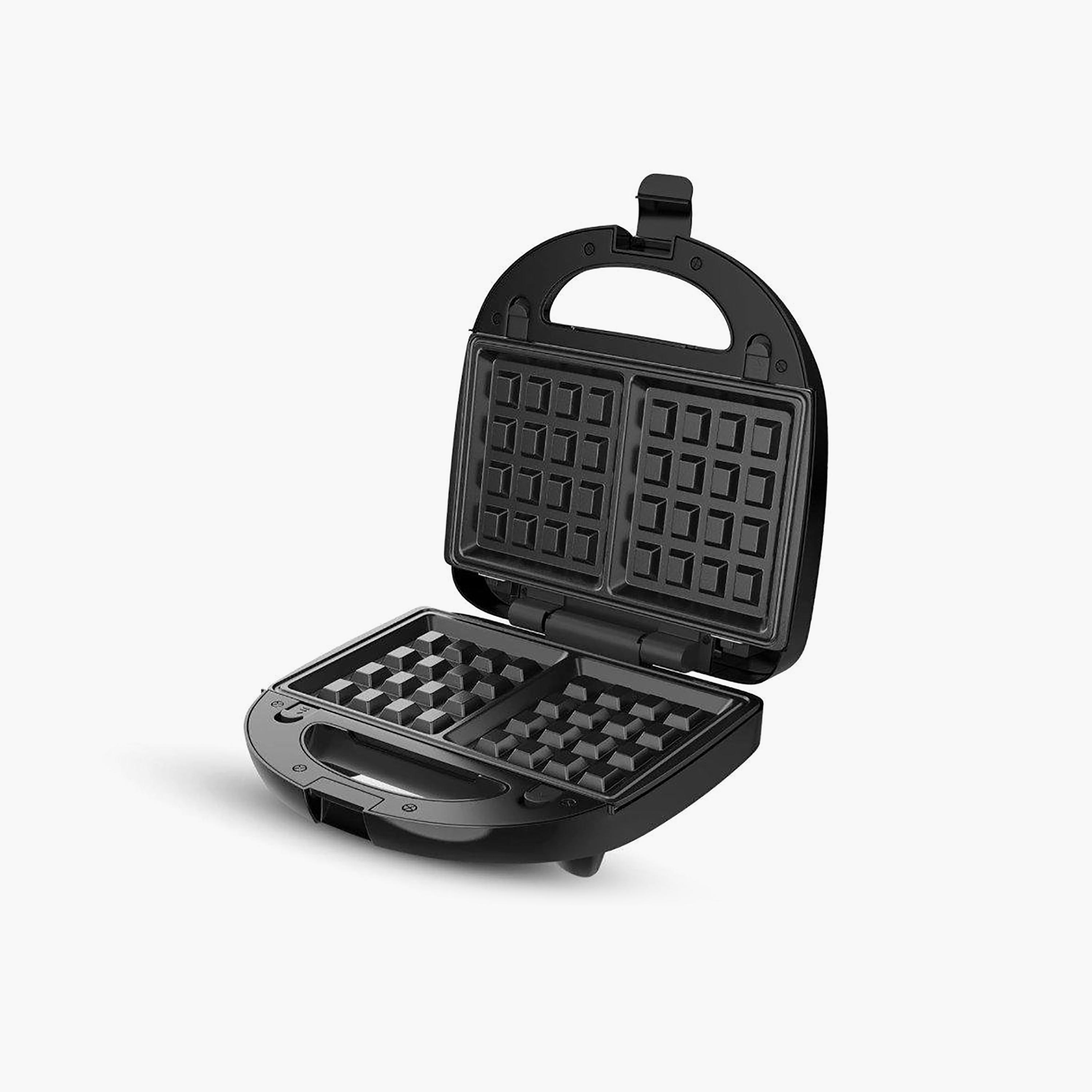 Crownline Two Slice Sandwich Maker with 3 Detachable Plates Black and Silver | SM-441-household-appliances-kitchenappliances-toasters-image-1