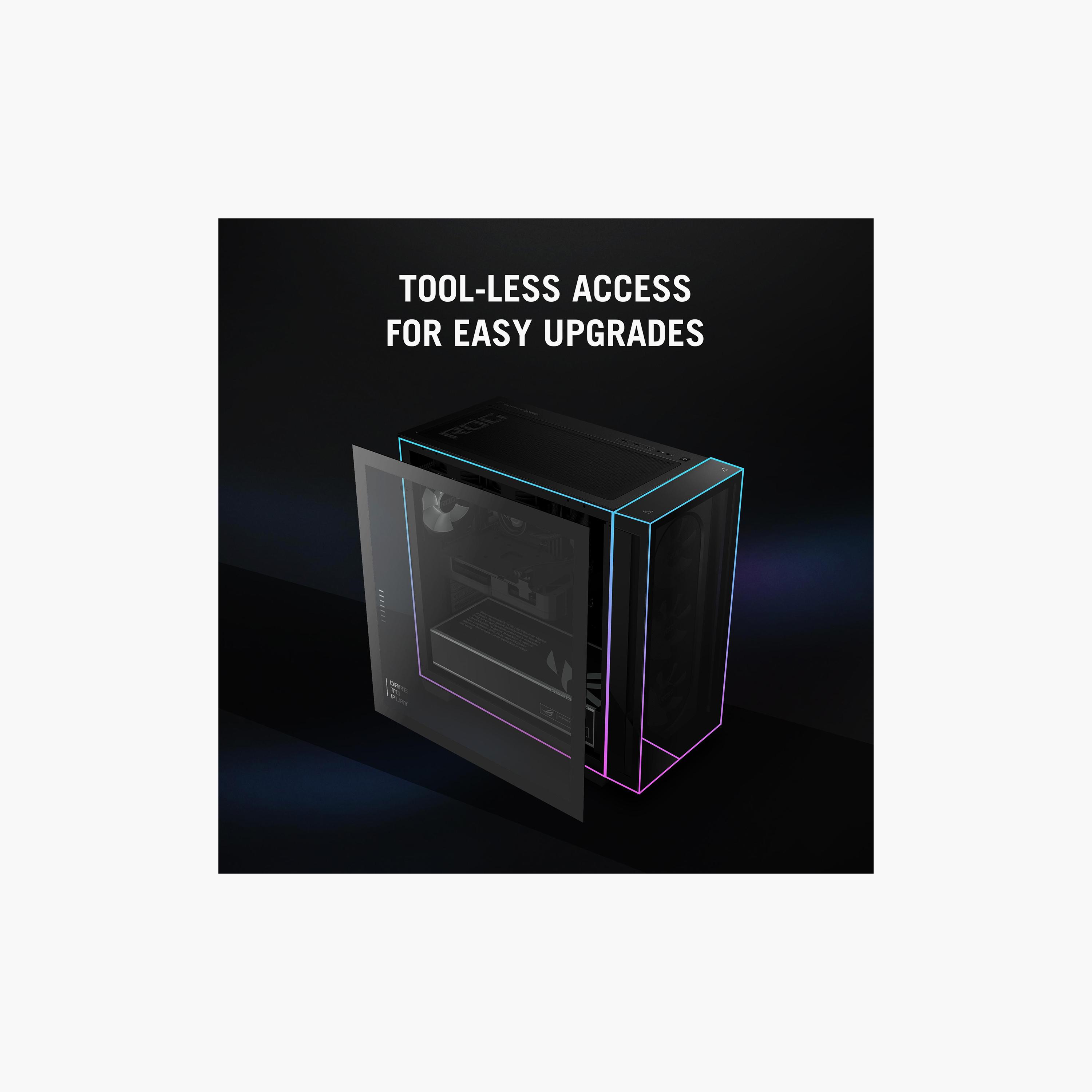 كمبيوتر مكتبي أسوس تاور بمعالج إنتل أولترا 7 265KF، رام 32 جيجابايت، 1 تيرابايت SSD، كرت شاشة RTX 5070 سعة 12 جيجابايت، ويندوز 11 هوم - أسود | G700TF-7265KF324W-electronics-accessories-computeraccesories-image-3