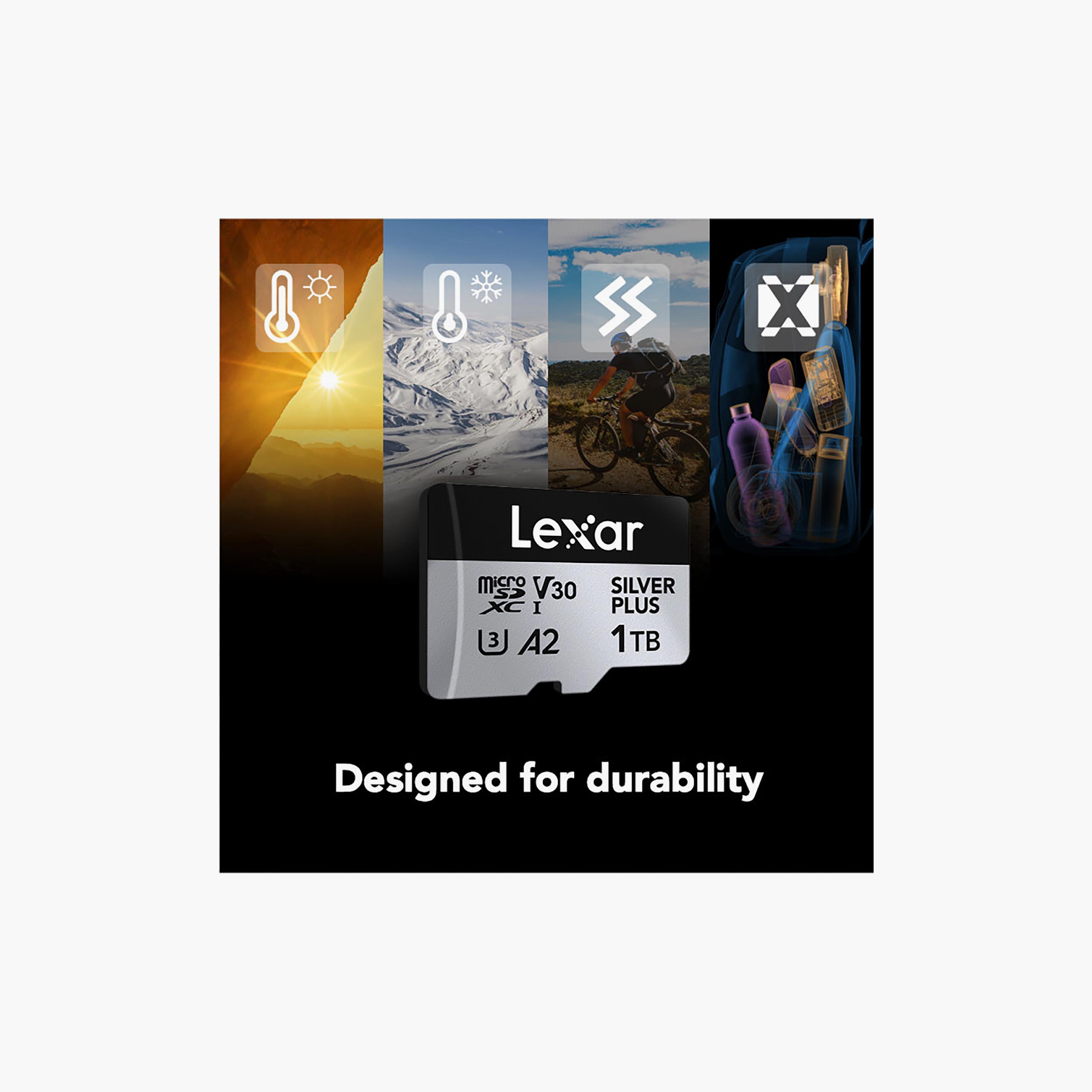 Lexar 1TB Professional SILVER PLUS microSDXC UHS-I up to 205MB/s read 150MB/s write C10 V30 U3-electronics-accessories-computeraccesories-image-4