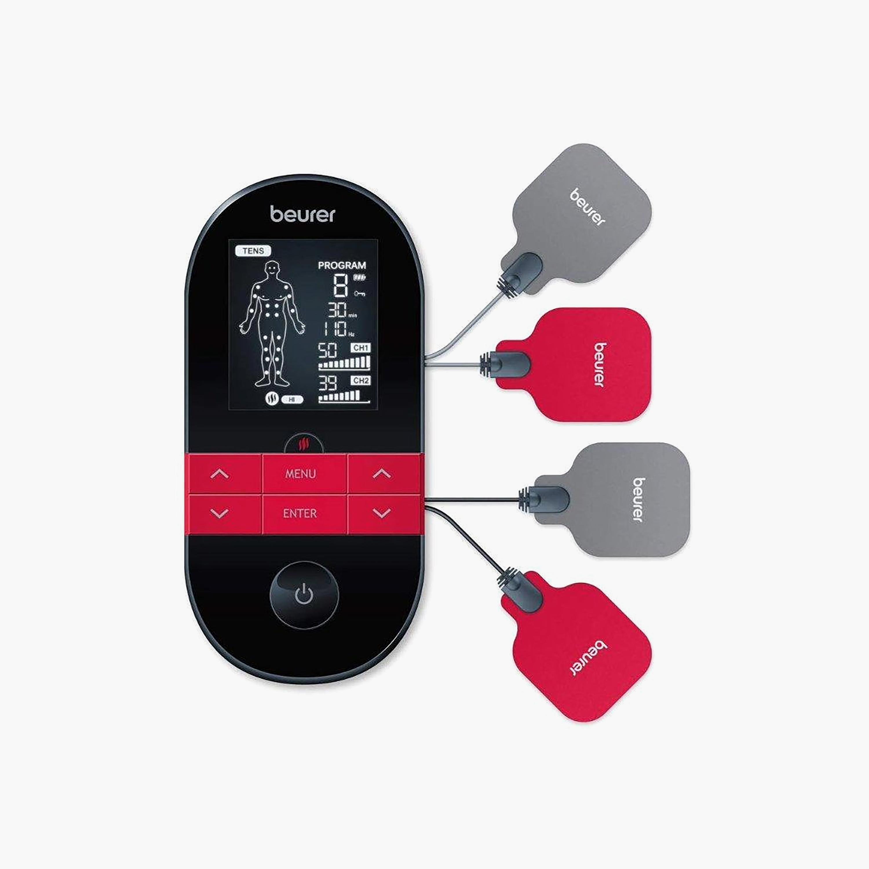 جهاز التحفيز الكهربائي الرقمي للعصب والعضل (TENS/EMS) من بيورير مع خاصية التدفئة - أسود | EM 59-electronics-portabledevices-image-1
