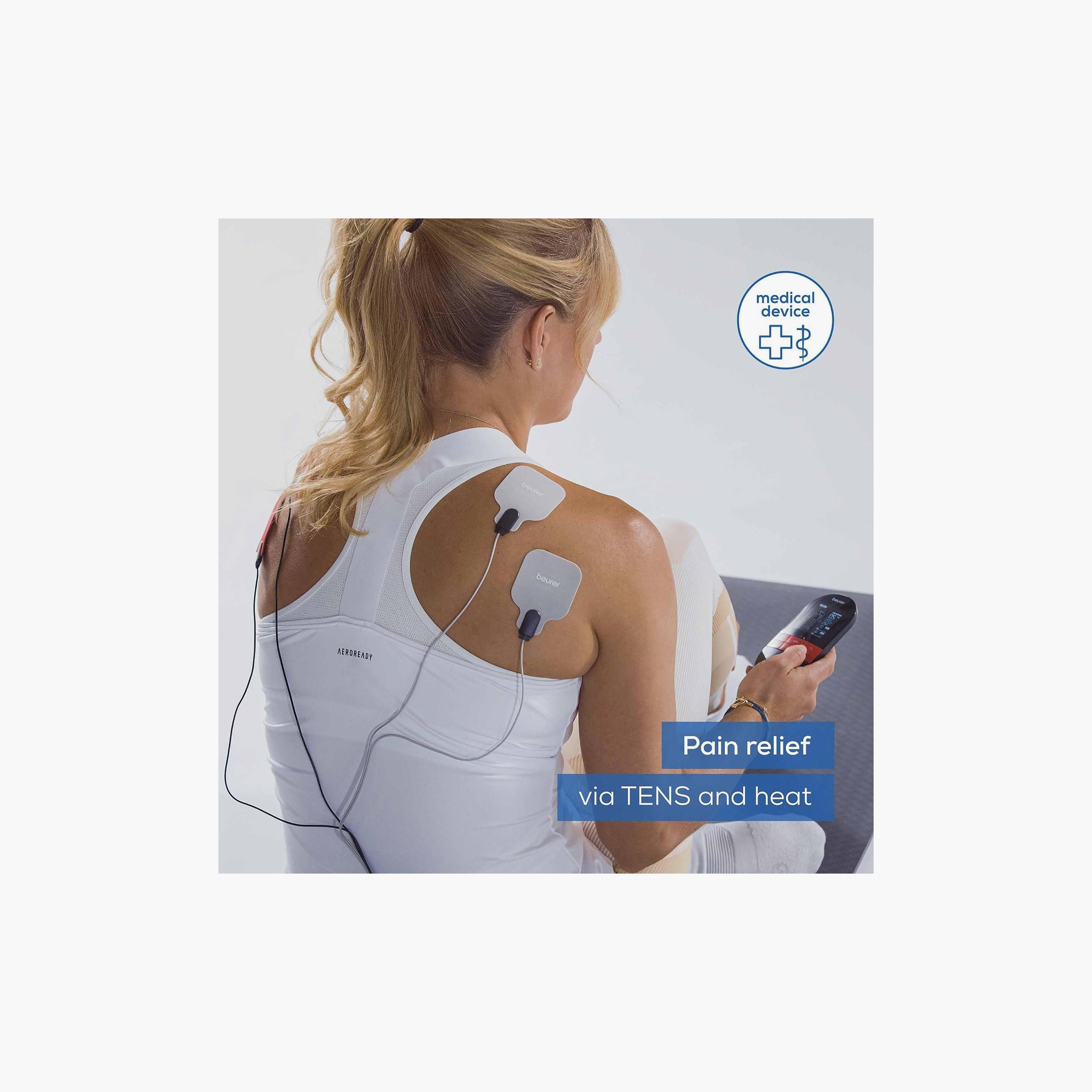 جهاز التحفيز الكهربائي الرقمي للعصب والعضل (TENS/EMS) من بيورير مع خاصية التدفئة - أسود | EM 59-electronics-portabledevices-image-2