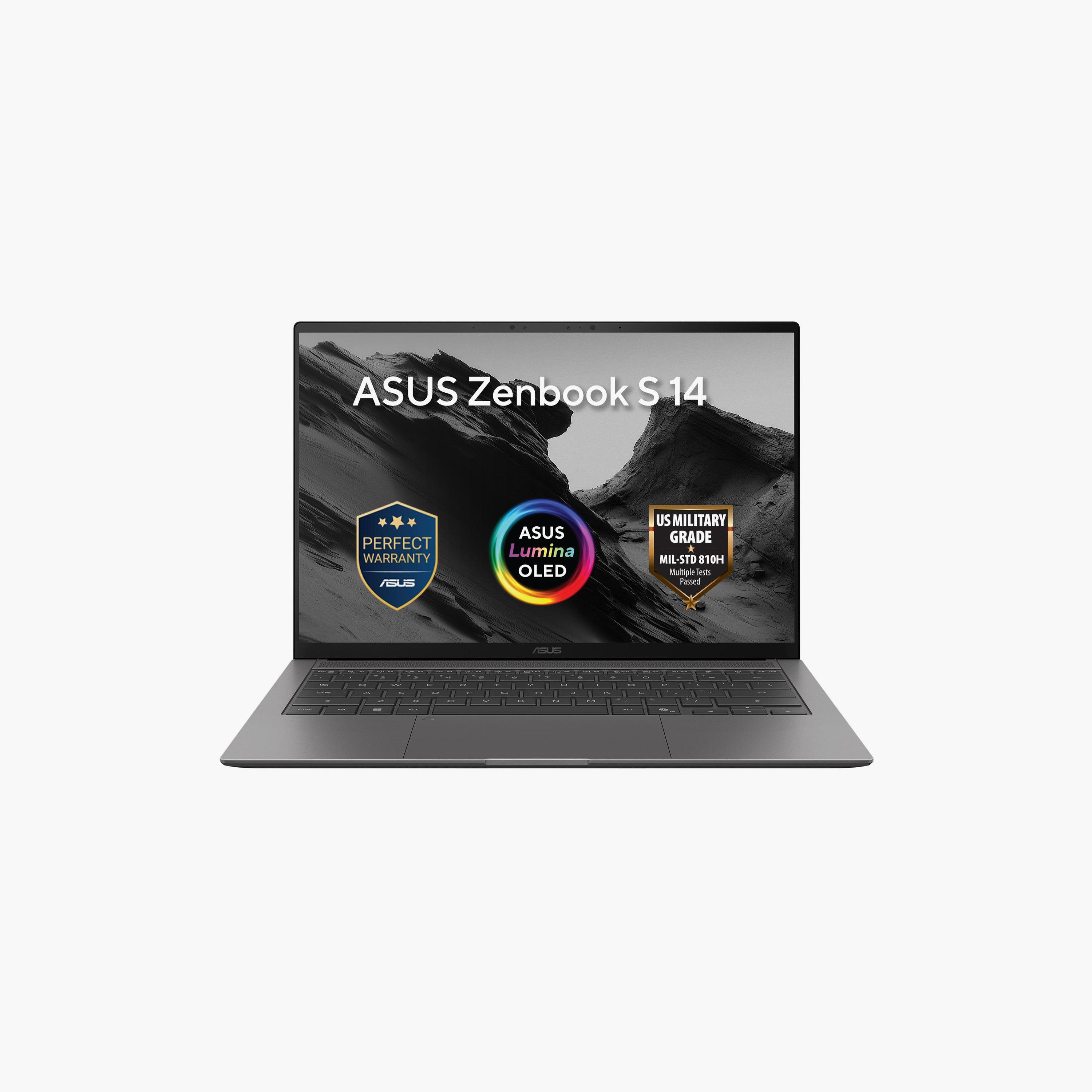 لابتوب أسوس زينبوك S 14 بمعالج إنتل كور أولترا 9 وذاكرة 32 جيجابايت رام وسعة 1 تيرابايت SSD وشاشة 14 بوصة OLED بنظام ويندوز 11 هوم | UX5406AA-SW114W-electronics-laptops-image-1