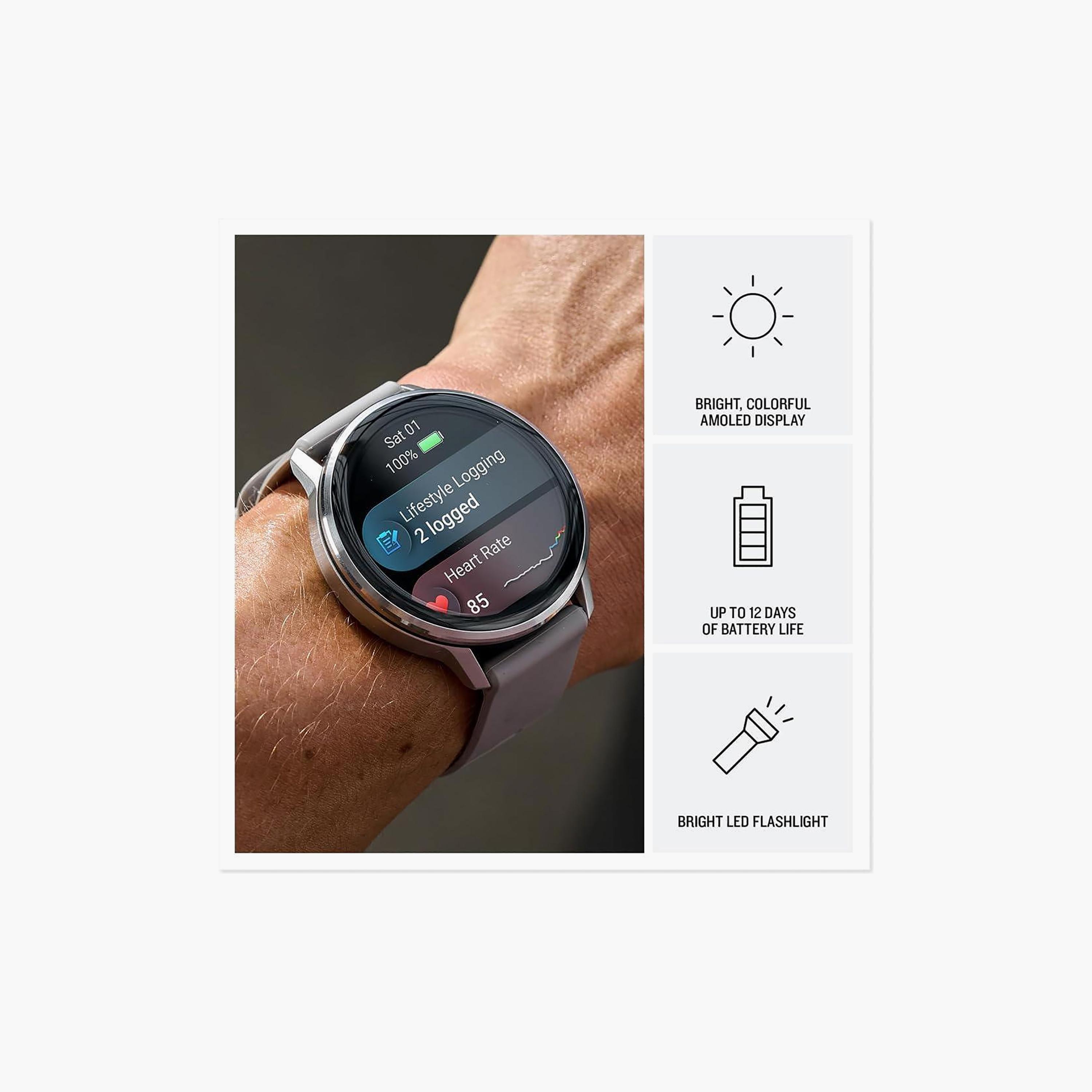 Garmin Venu 4 45mm Silver Bezel with Citron Silicone Band | 010-03014-02-men-watchesandjewellery-watches-image-3