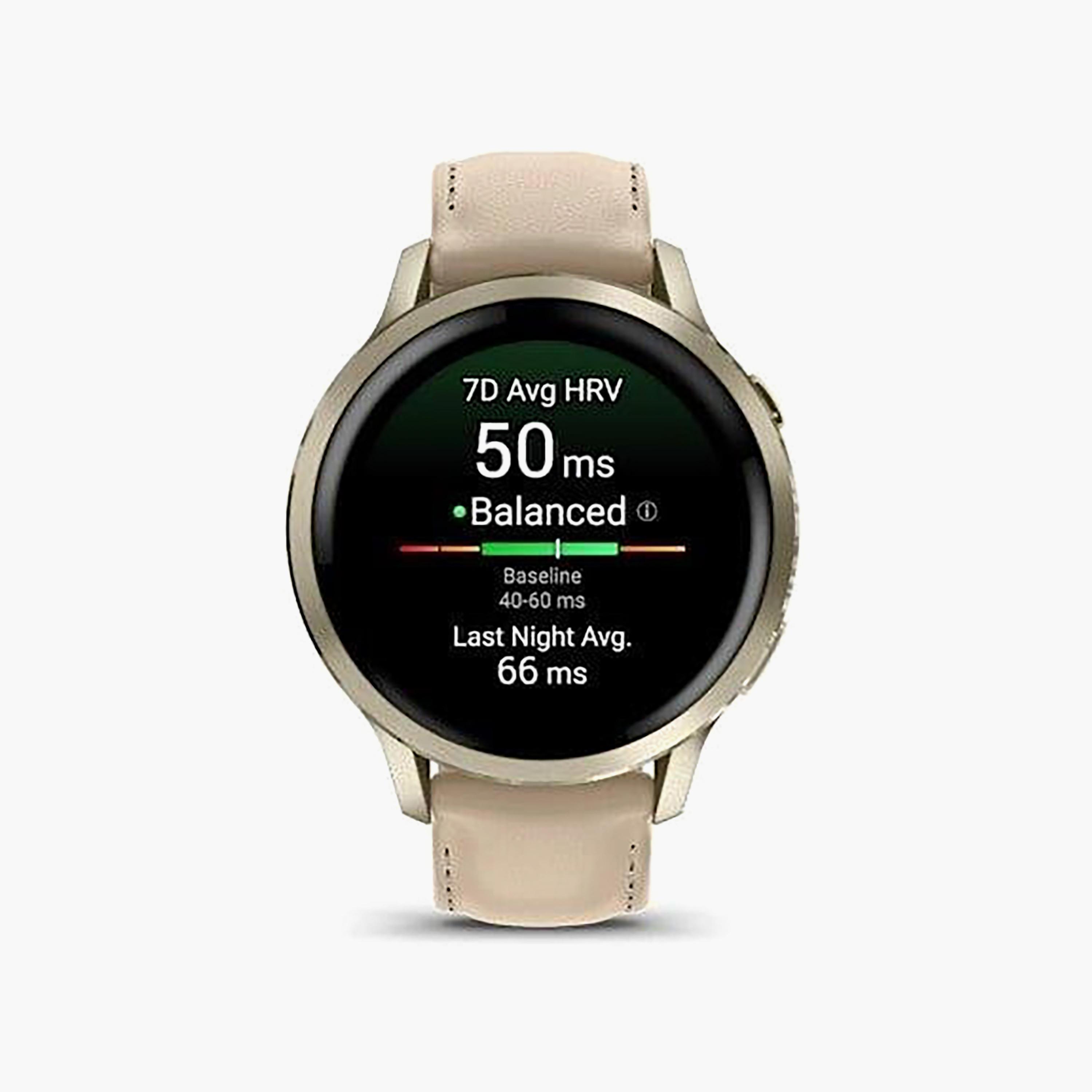 Garmin Venu 4 41mm Lunar Gold Bezel Bone Silicone Band | 010-03013-00-men-watchesandjewellery-watches-image-2