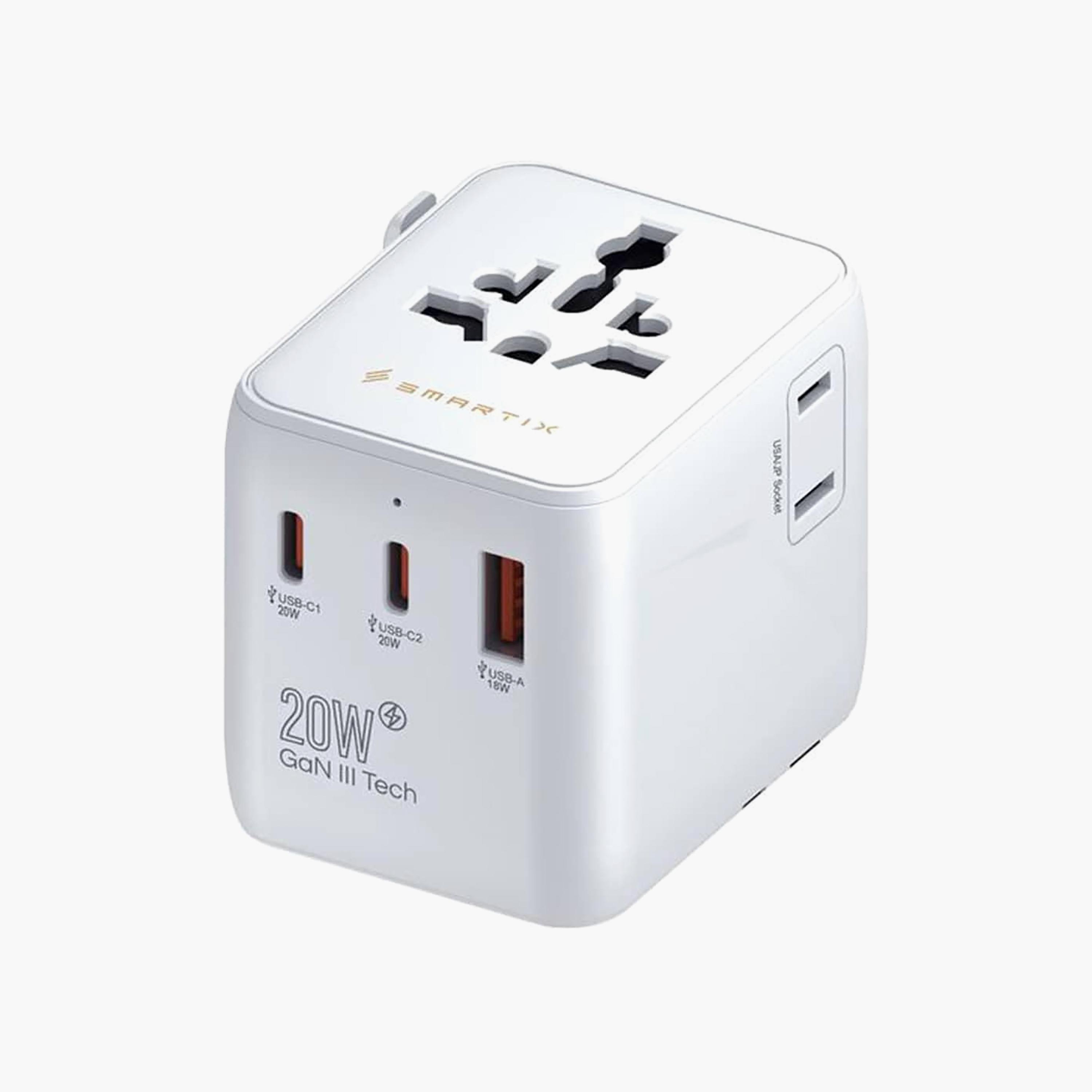 محول شاحن سفر عالمي سمارتكس بقوة 20 واط - أبيض | SM1BCTA7-electronics-portabledevices-image-2