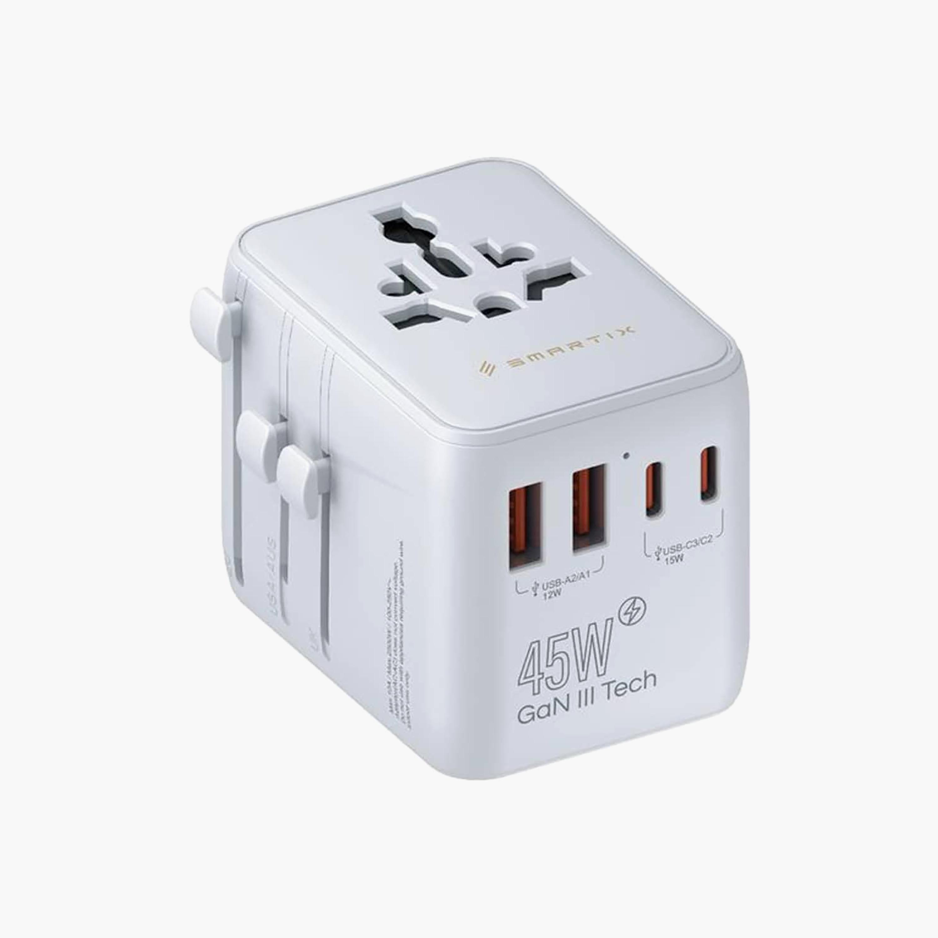 محول شاحن سفر عالمي سمارتكس بقوة 45 واط (قطعة واحدة) - أبيض | SM1BCTA6-electronics-portabledevices-image-2