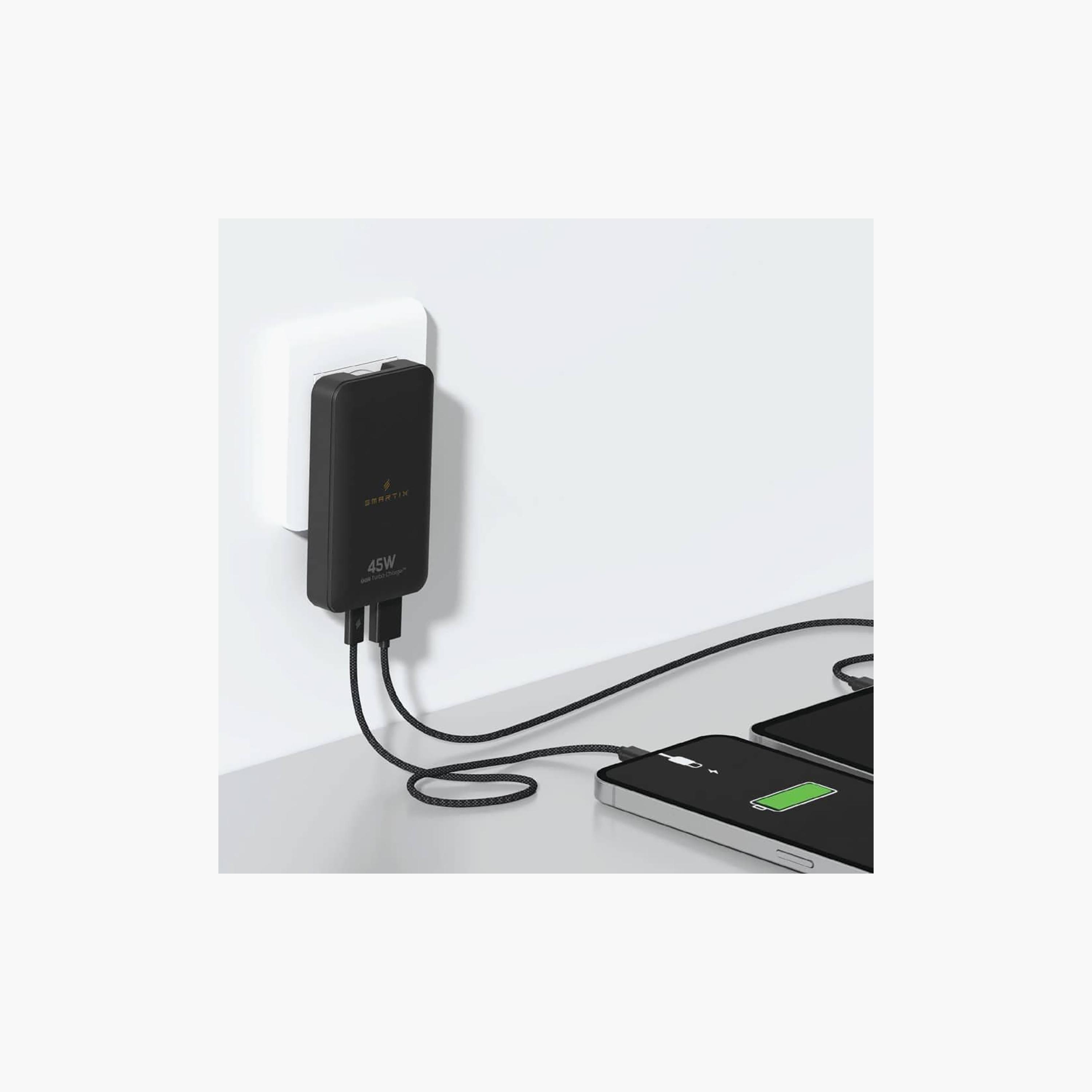 شاحن نحيف مميز سمارتكس بمنفذ USB-C وتقنية GaN وبقوة 45 واط باللون الأسود | SXWA1-electronics-accessories-mobileaccesories-image-7