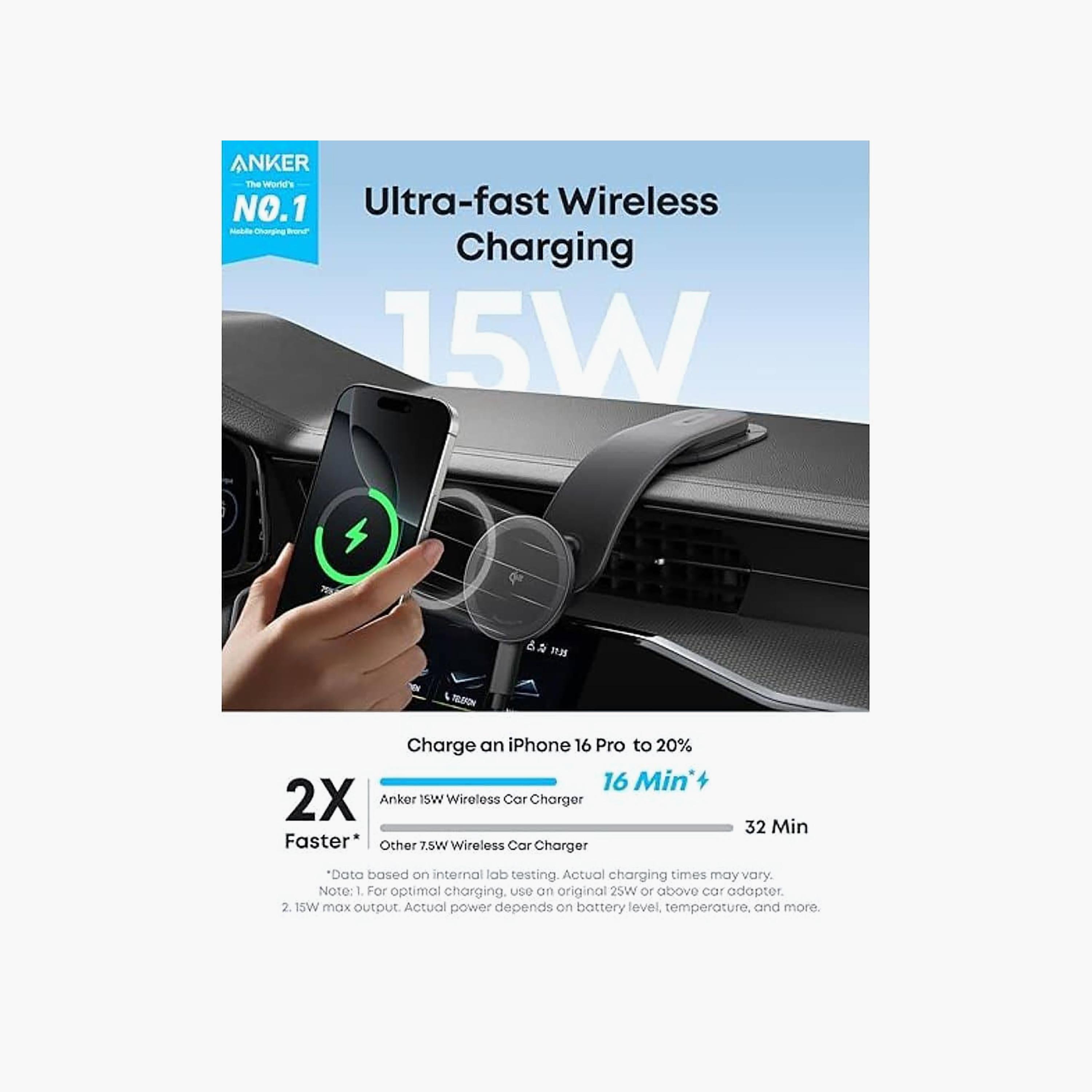 شاحن سيارة لاسلكي مغناطيسي أنكر يدعم تقنية Qi2 باللون الأسود | B2216H11-electronics-accessories-mobileaccesories-image-2