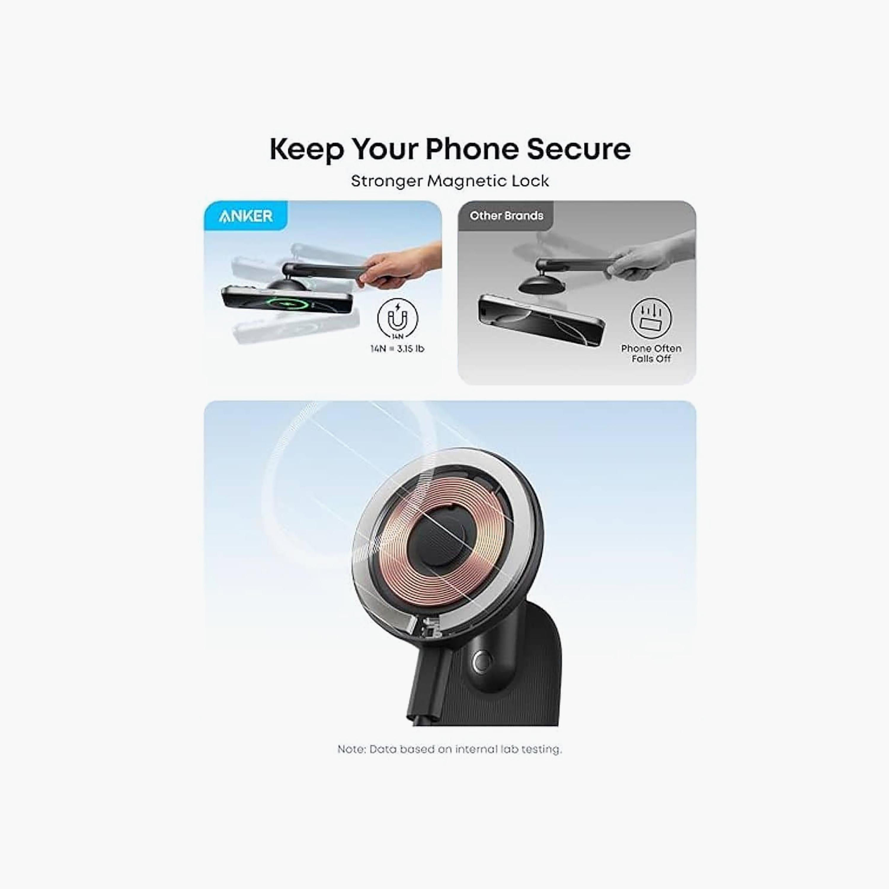 شاحن سيارة لاسلكي مغناطيسي أنكر يدعم تقنية Qi2 باللون الأسود | B2216H11-electronics-accessories-mobileaccesories-image-5