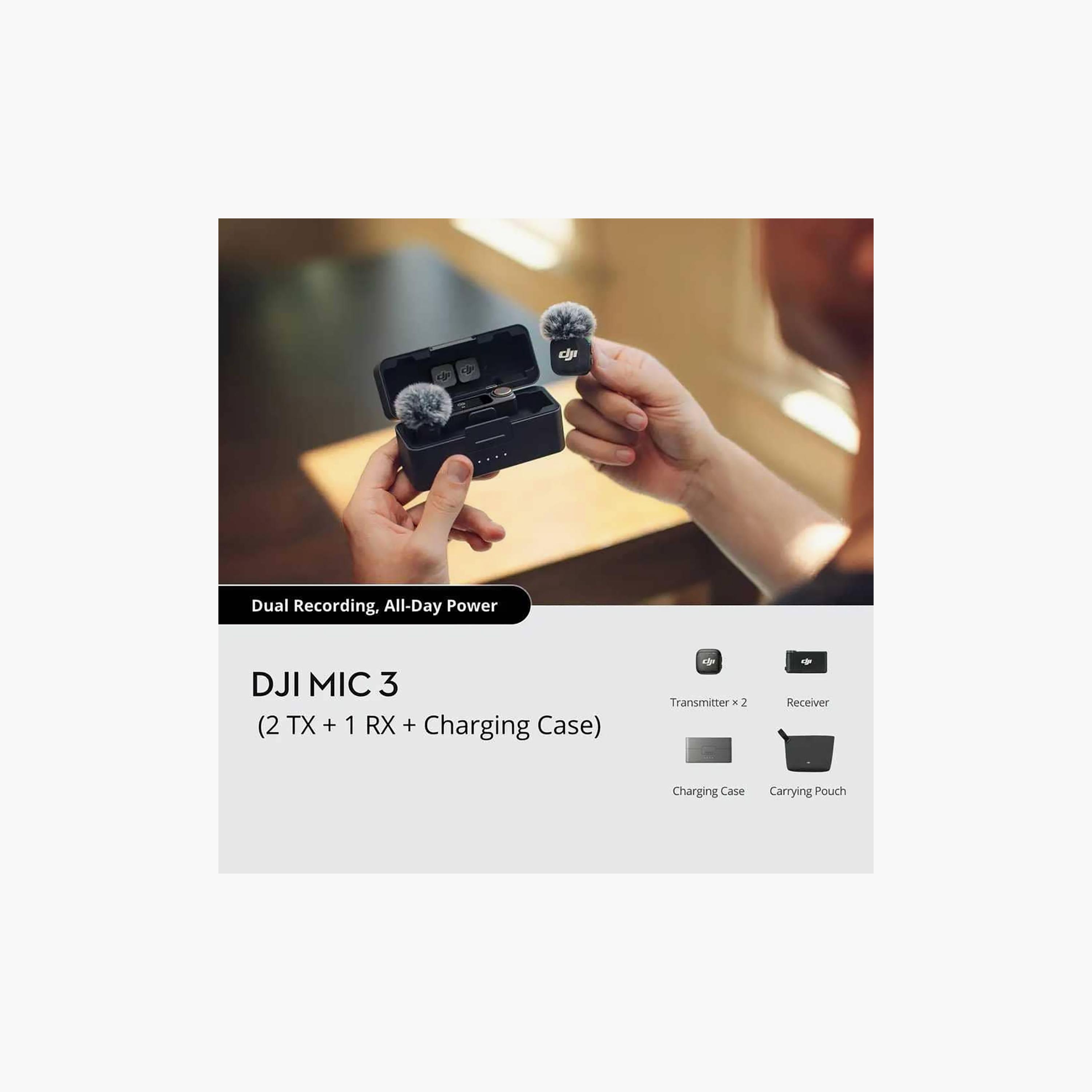 DJI Mic 3 2 Transmitter TX 1 Receiver RX Charging Case Black | DJI-MIC300-electronics-accessories-computeraccesories-image-5