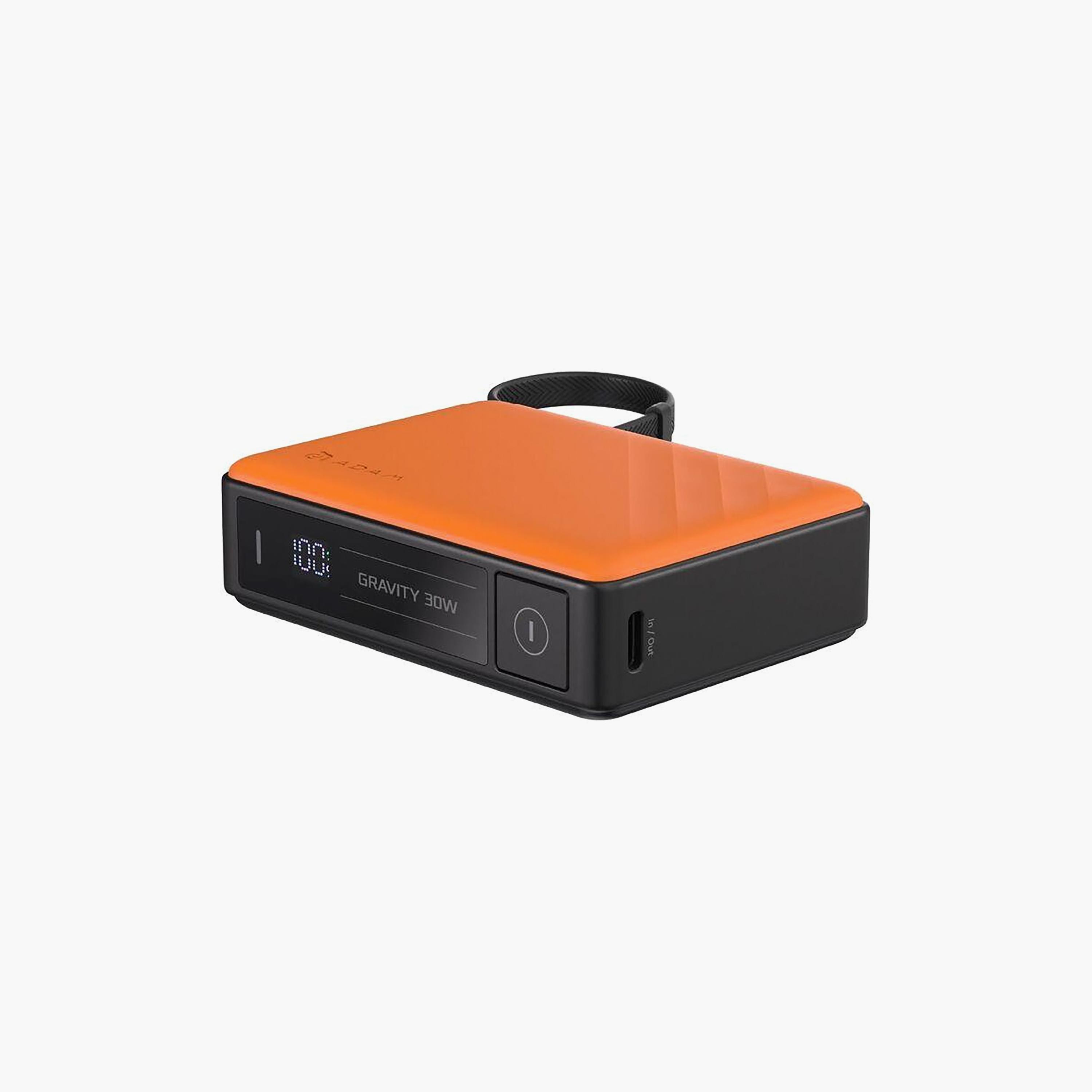 Adam Elements GRAVITY 30W Fast Charging 10000mAh Power Bank Built-In Cable Orange | APBADGV30WOR-electronics-accessories-mobileaccesories-image-1