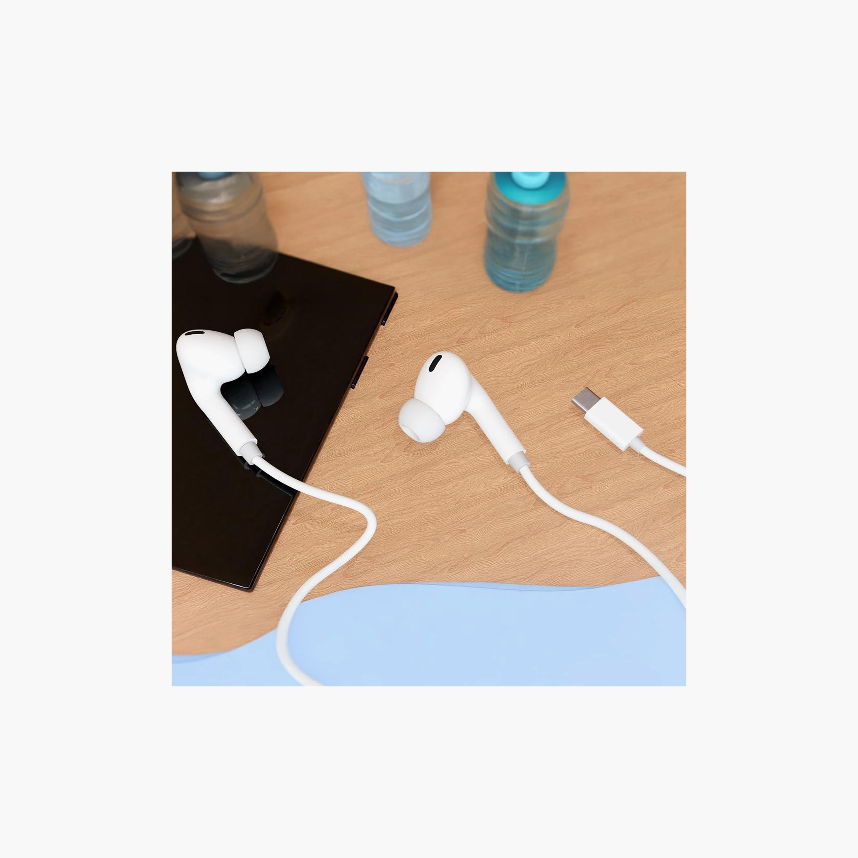 Max & Max Wired Stereo Earphone Type-C Connector White | MXWSE-C1-electronics-headphonesandearphones-image-3