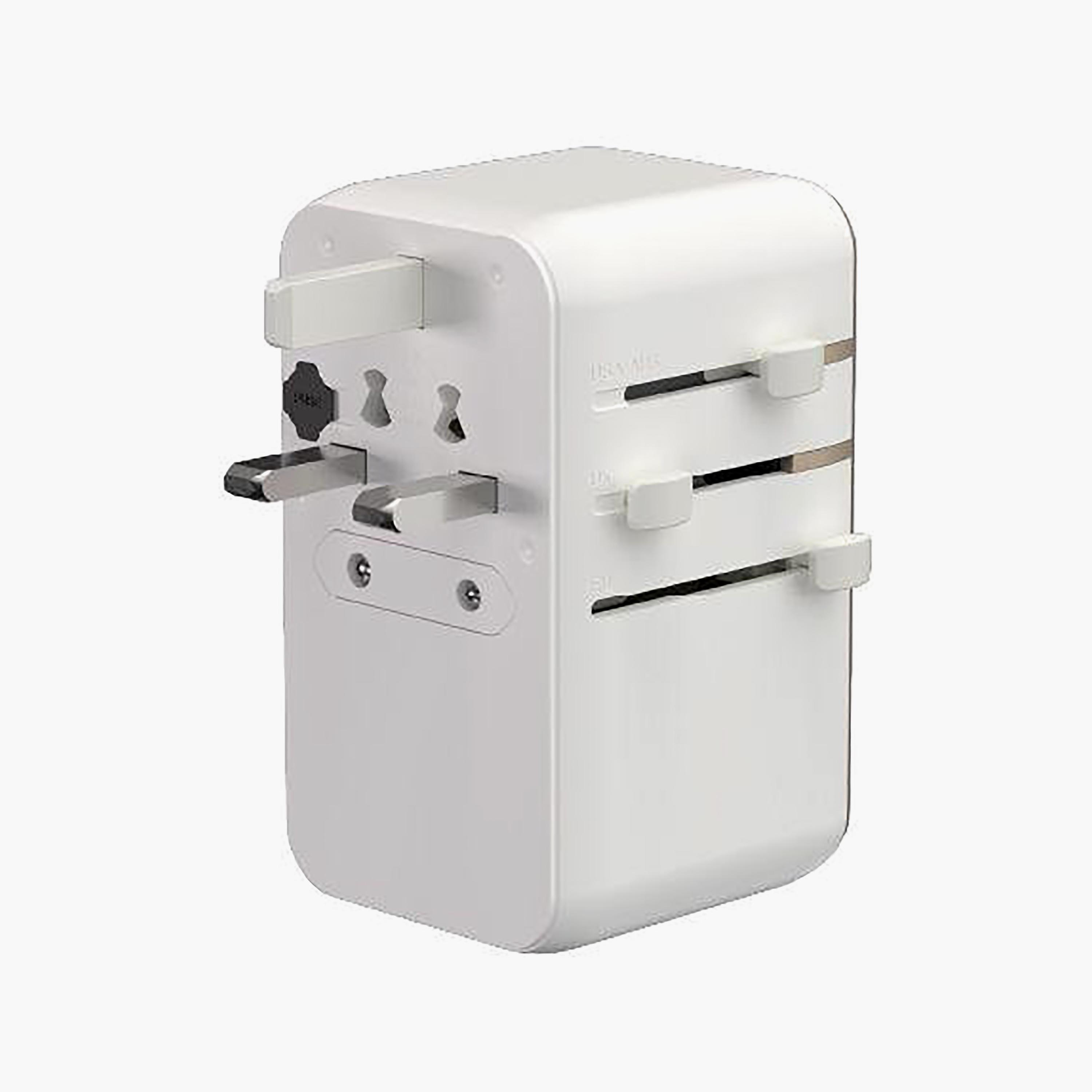 محول شاحن سفر عالمي آدم إليمينتس T100L بقوة 100 واط مع كابل USB-C مدمج - أبيض | APAADT100LWH-electronics-portabledevices-image-5
