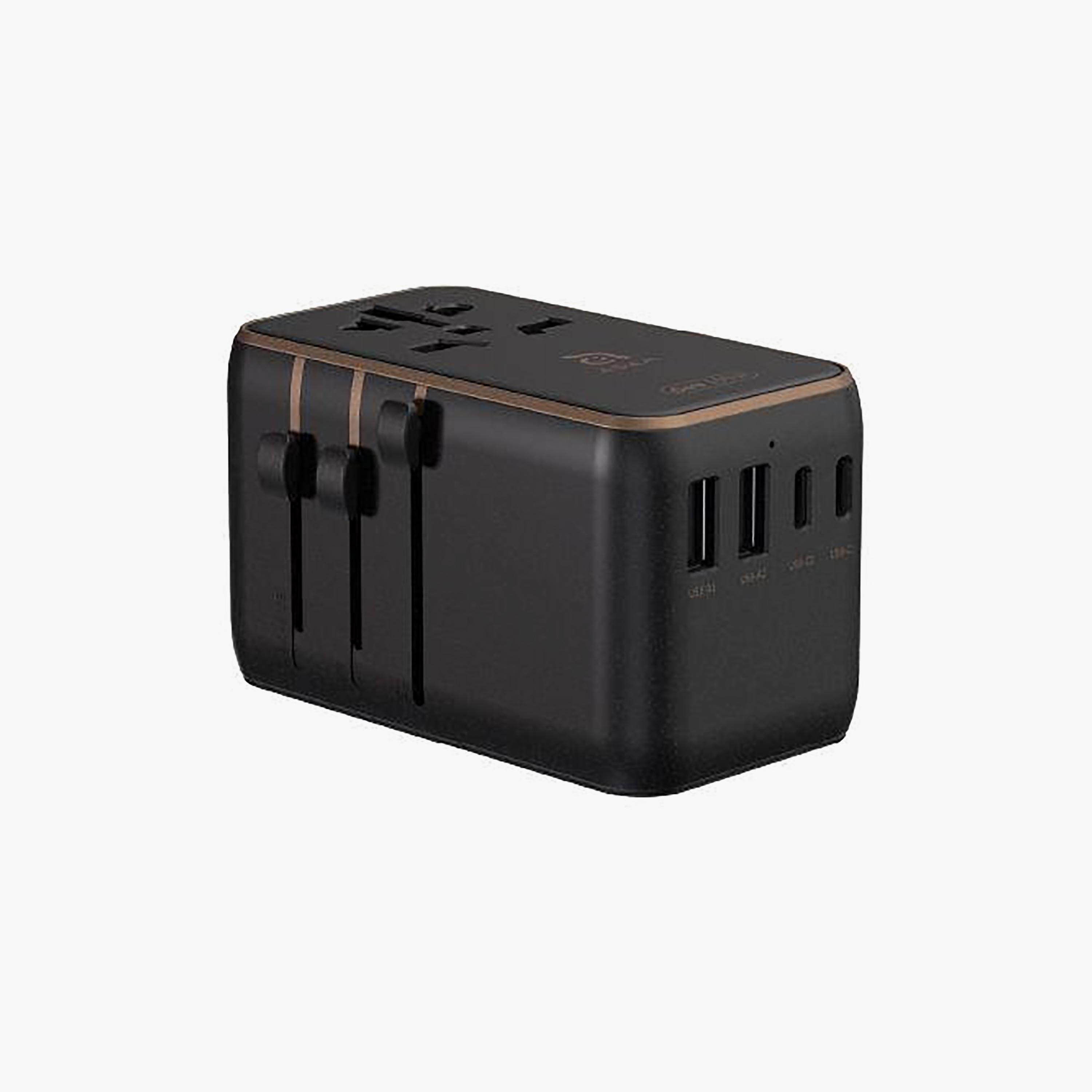 محول شاحن سفر عالمي آدم إليمينتس بقوة 100 واط مع كابل USB-C مدمج - أسود | APAADT100LBK-electronics-portabledevices-image-3