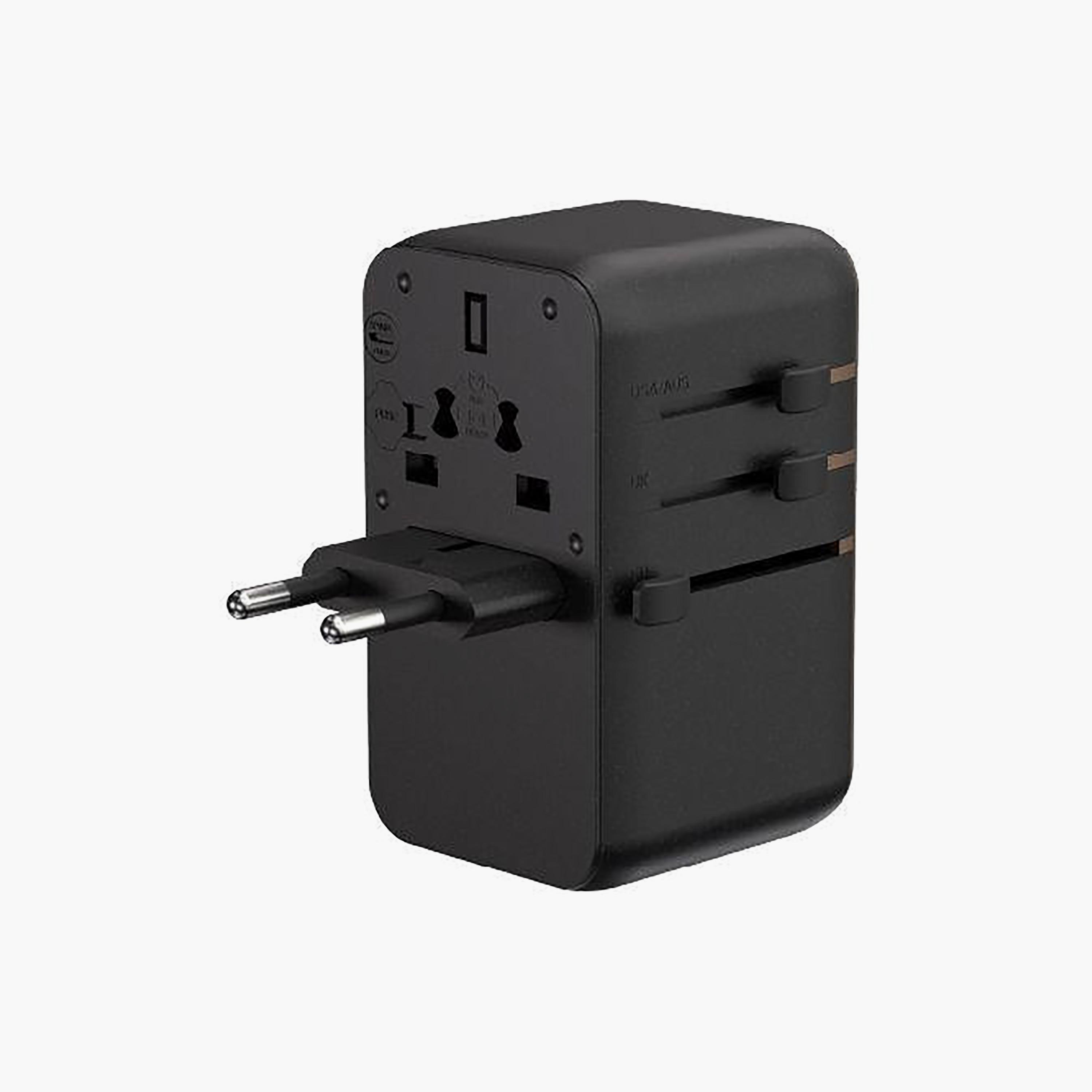 محول شاحن سفر عالمي آدم إليمينتس بقوة 100 واط مع كابل USB-C مدمج - أسود | APAADT100LBK-electronics-portabledevices-image-4