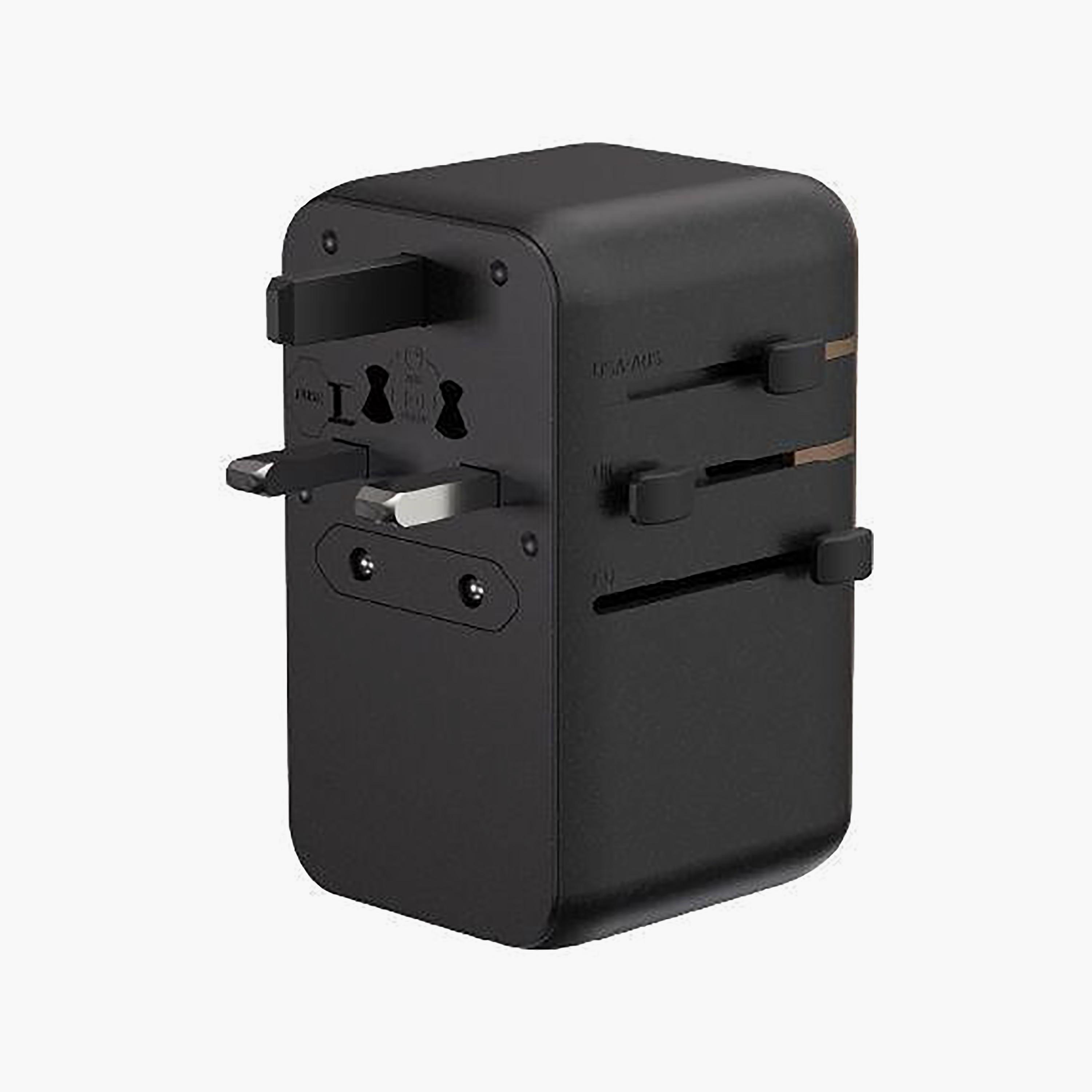 محول شاحن سفر عالمي آدم إليمينتس بقوة 100 واط مع كابل USB-C مدمج - أسود | APAADT100LBK-electronics-portabledevices-image-5